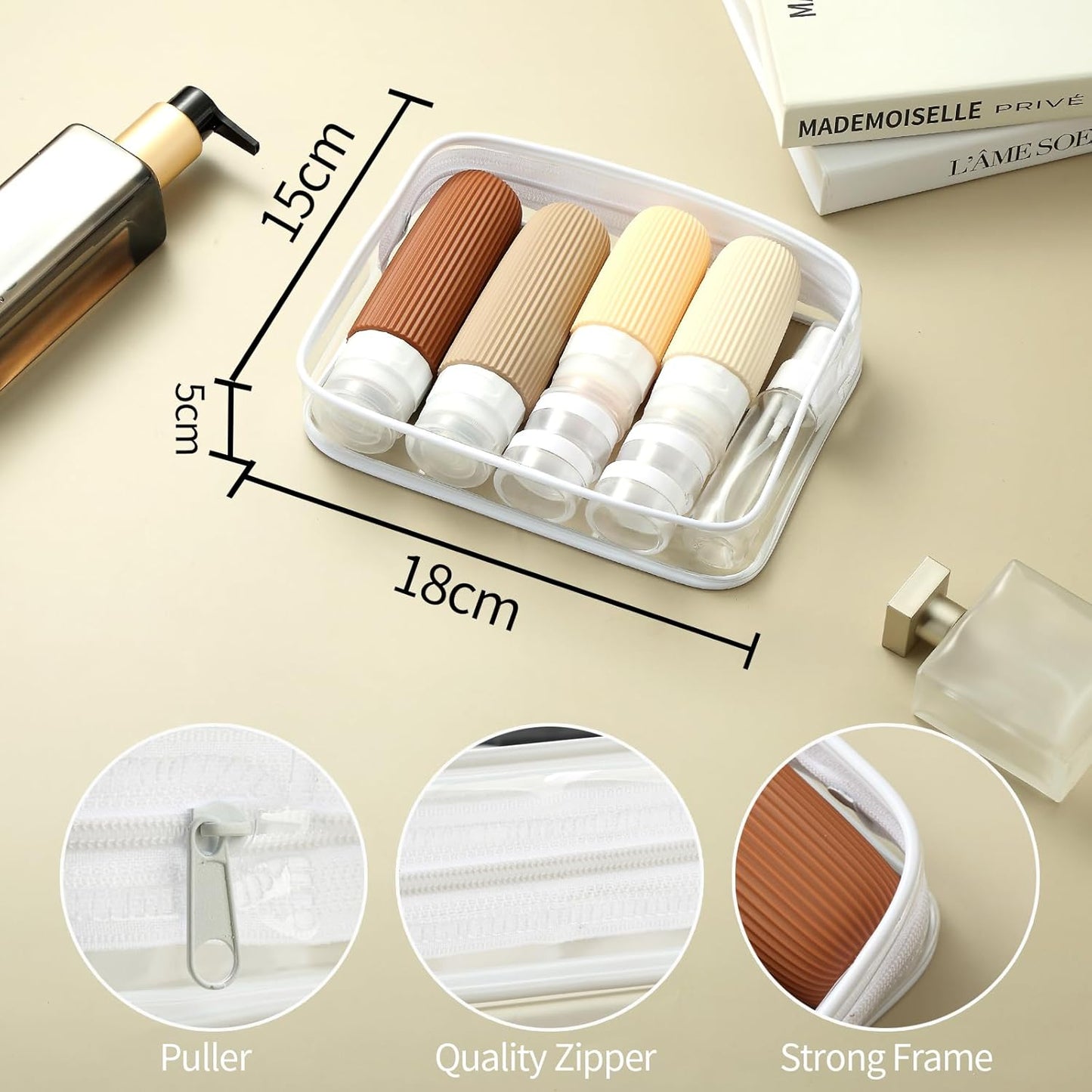 16 Pack Travel Bottles Set, TSA Approved Leak Proof Silicone Squeezable Containers for Toiletries