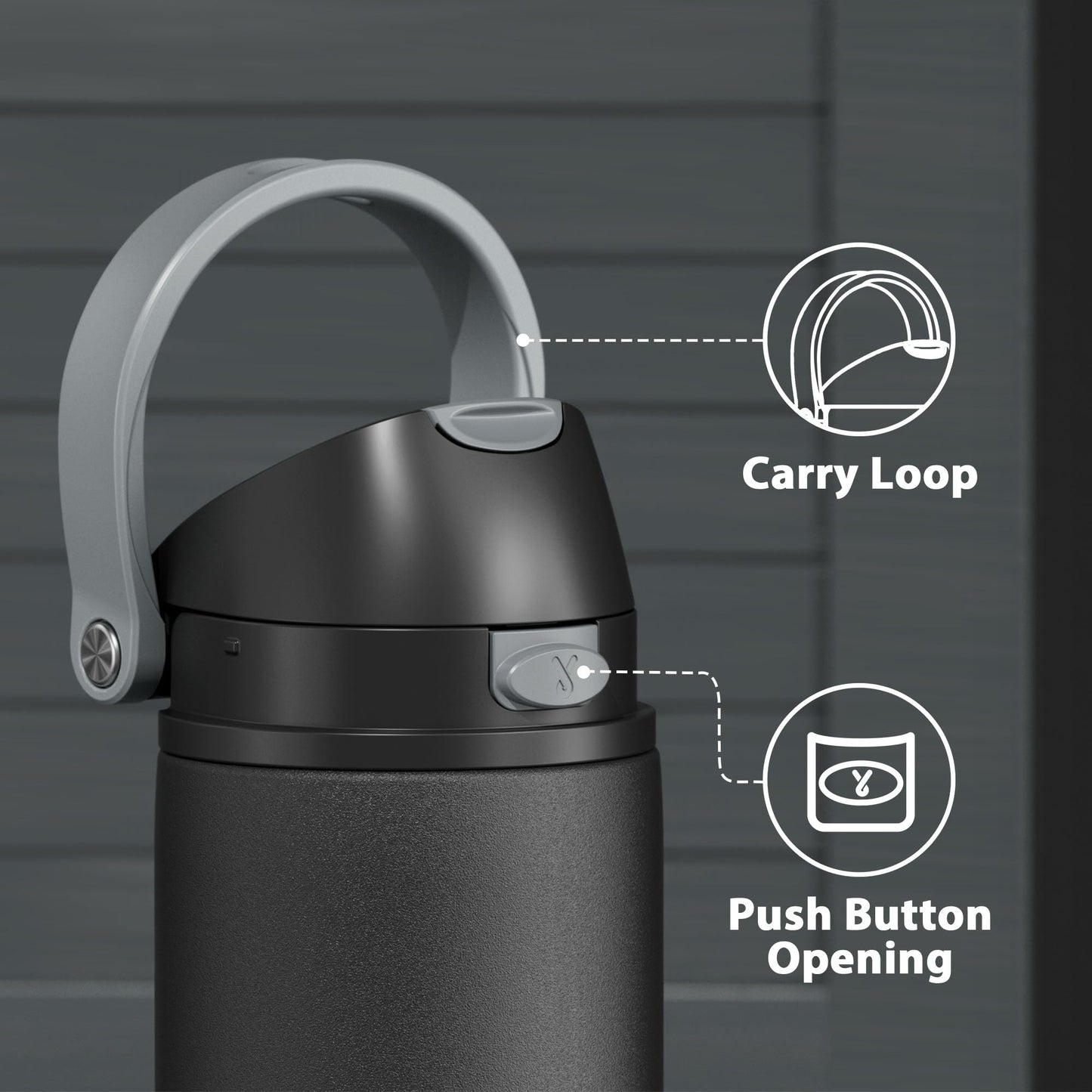 24 oz Insulated Water Bottle for Sports: Meoky Stainless Steel Water Bottle with 2-in-1 Straw and