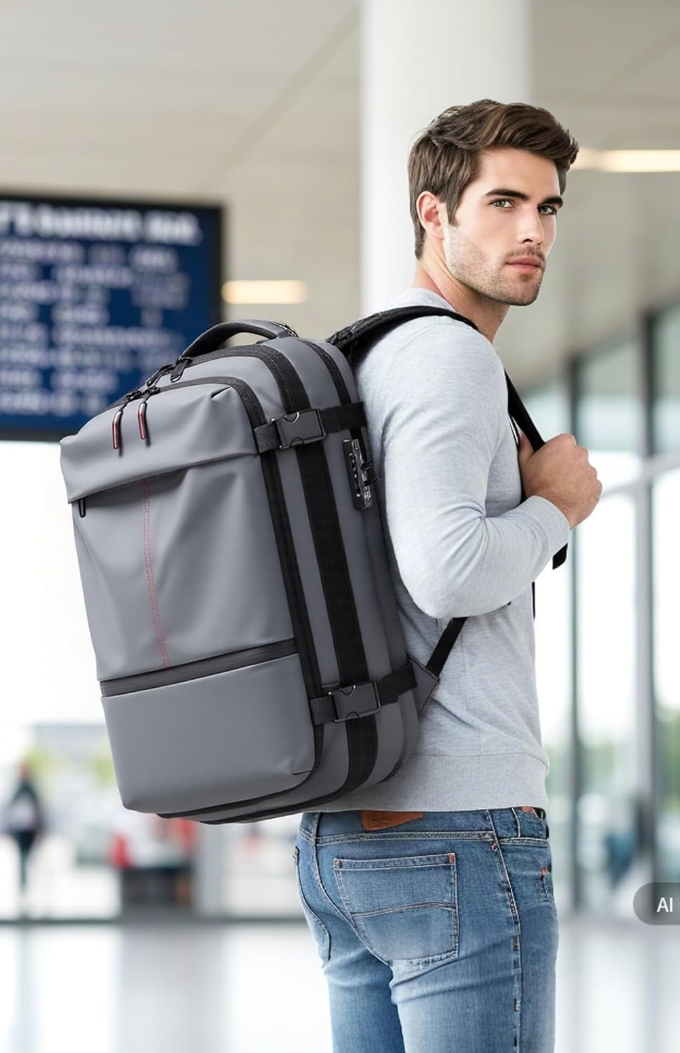 Vacuum Seal Backpack Travel with Built-in Pump 80L Expandable Travel Backpack with Vacuum System