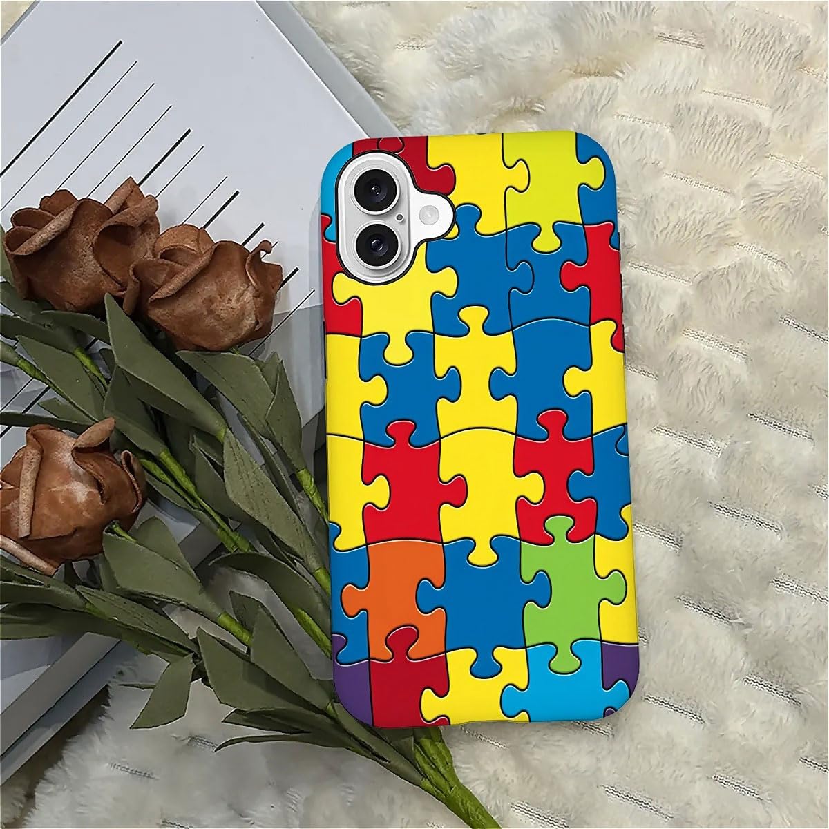 SEized Case Compatible with for iPhone 16,Color Puzzle Autism Phone Case for Girl Women Boy Men,Durable Protection Phone Case for iPhone 16