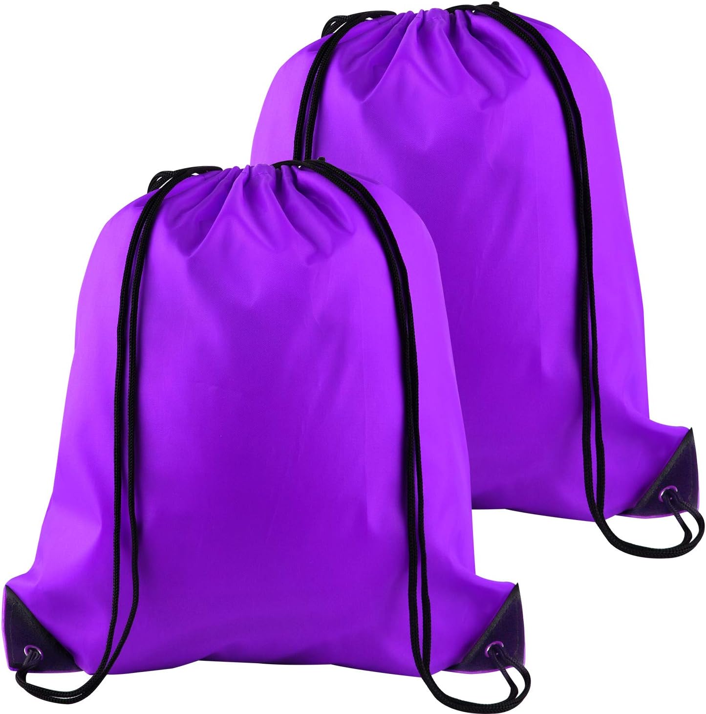 KUUQA 2Pcs Drawstring Backpack Bags Sports Cinch Sack String Backpack Storage Bags for Gym Traveling (Purple)