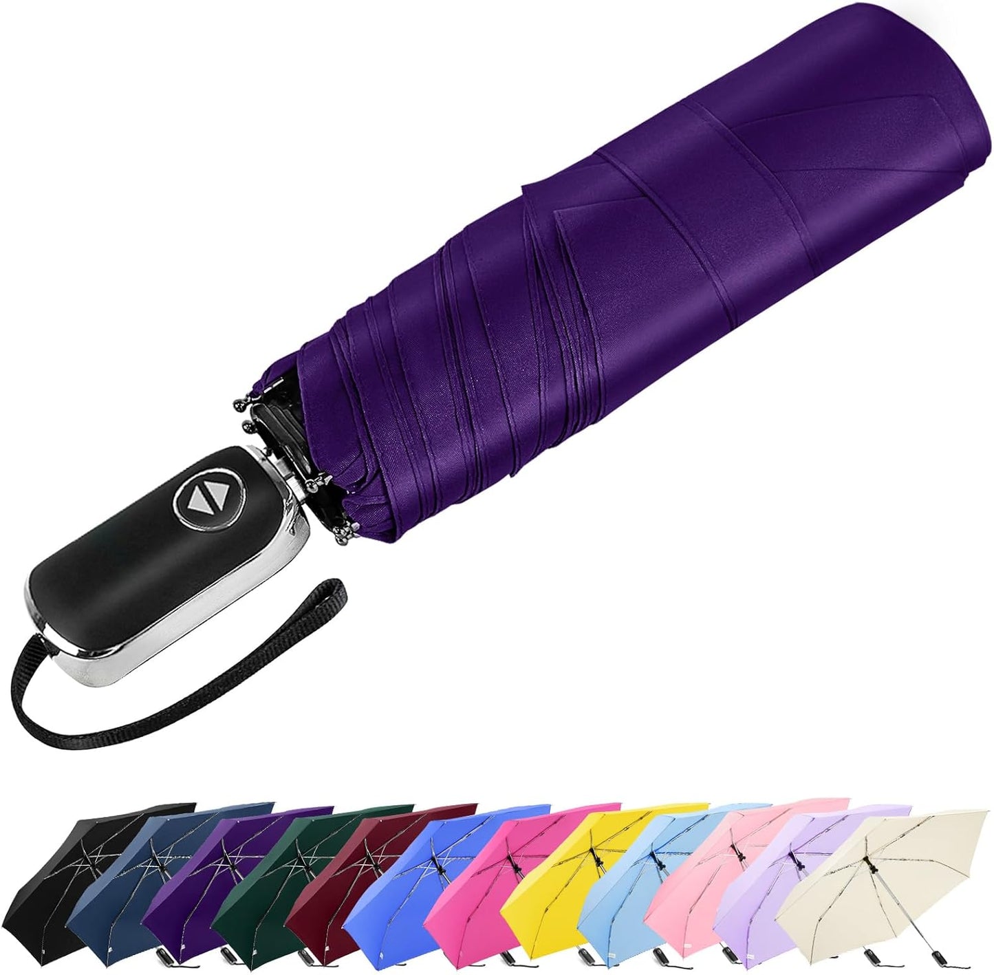 Lejorain Mini Umbrella for Travel Automatic - Folding Compact Flat Umbrella Lightweight Strong Portable Umbrellas for Rain Adults