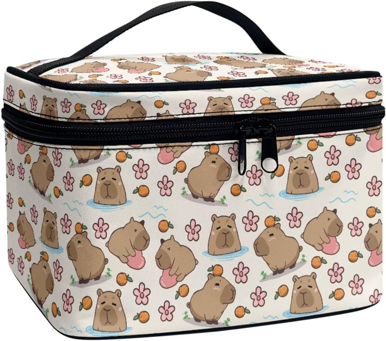 JoyLamoria Lightweight Cosmetic Case Travel Makeup Bag Cosmetic Pouch Tote Purse Cosmetic Bag with