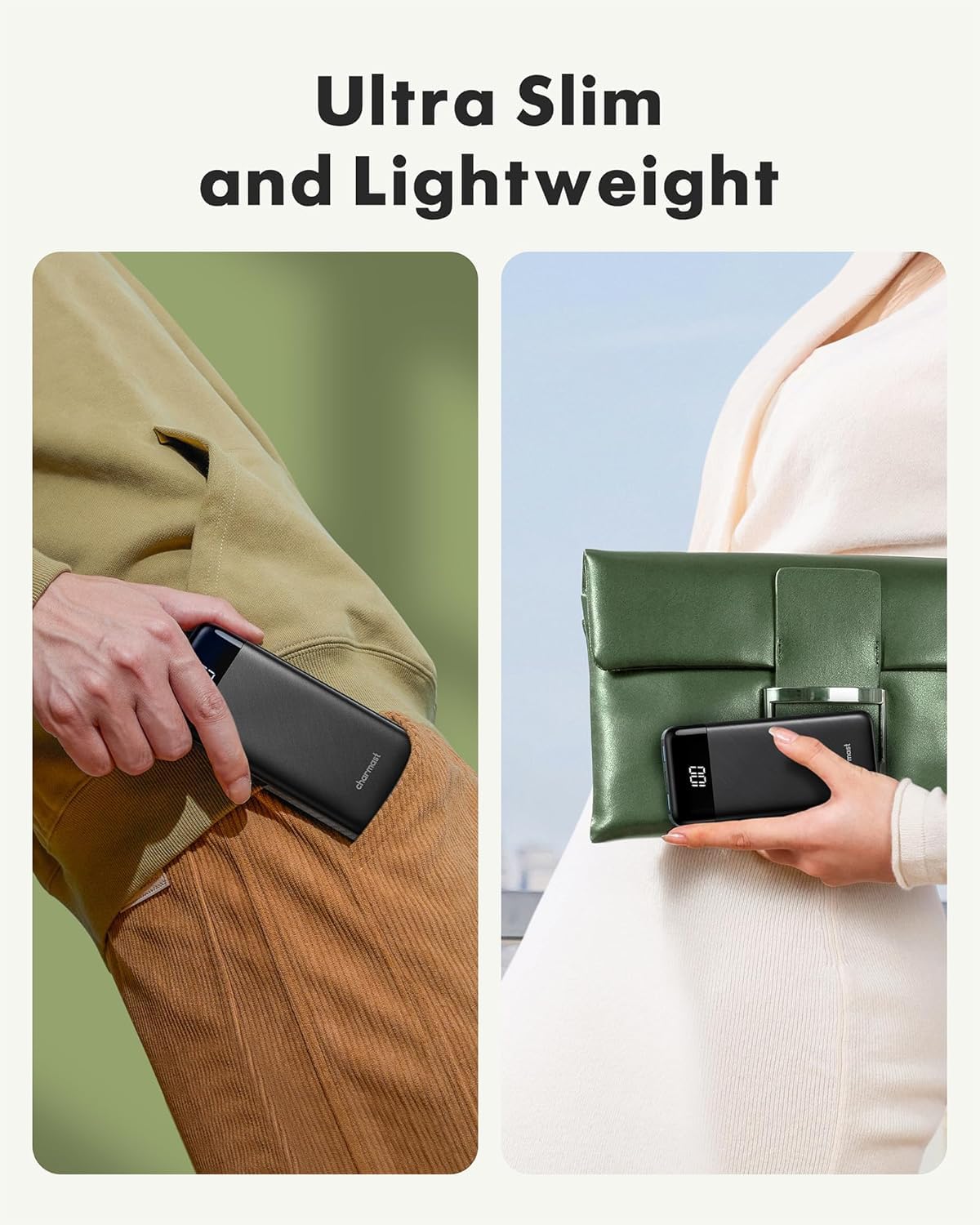 charmast Portable Charger Power Bank with Reinforced Built-in 4 Cables