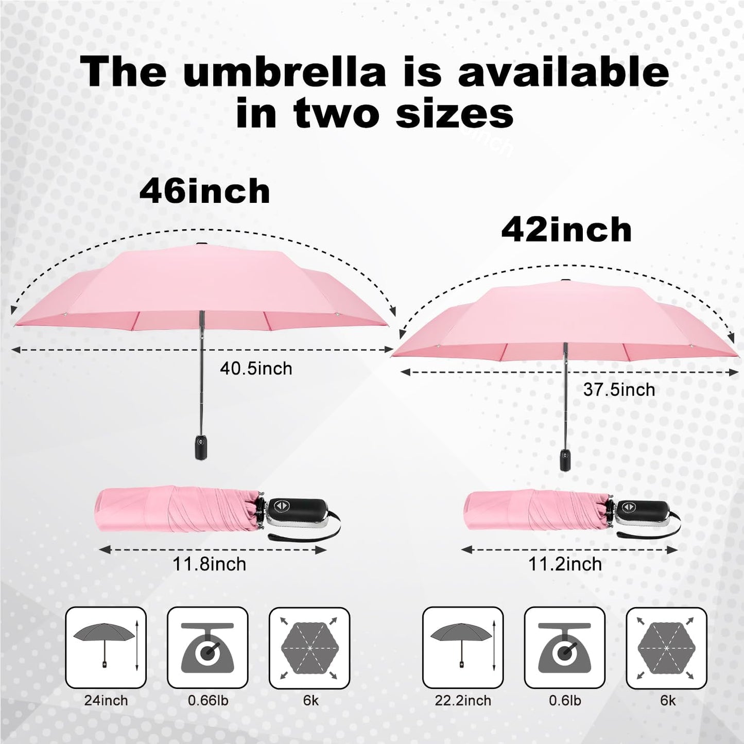 Lejorain Mini Umbrella for Travel Automatic - Folding Compact Flat Umbrella Lightweight Strong Portable Umbrellas for Rain Adults