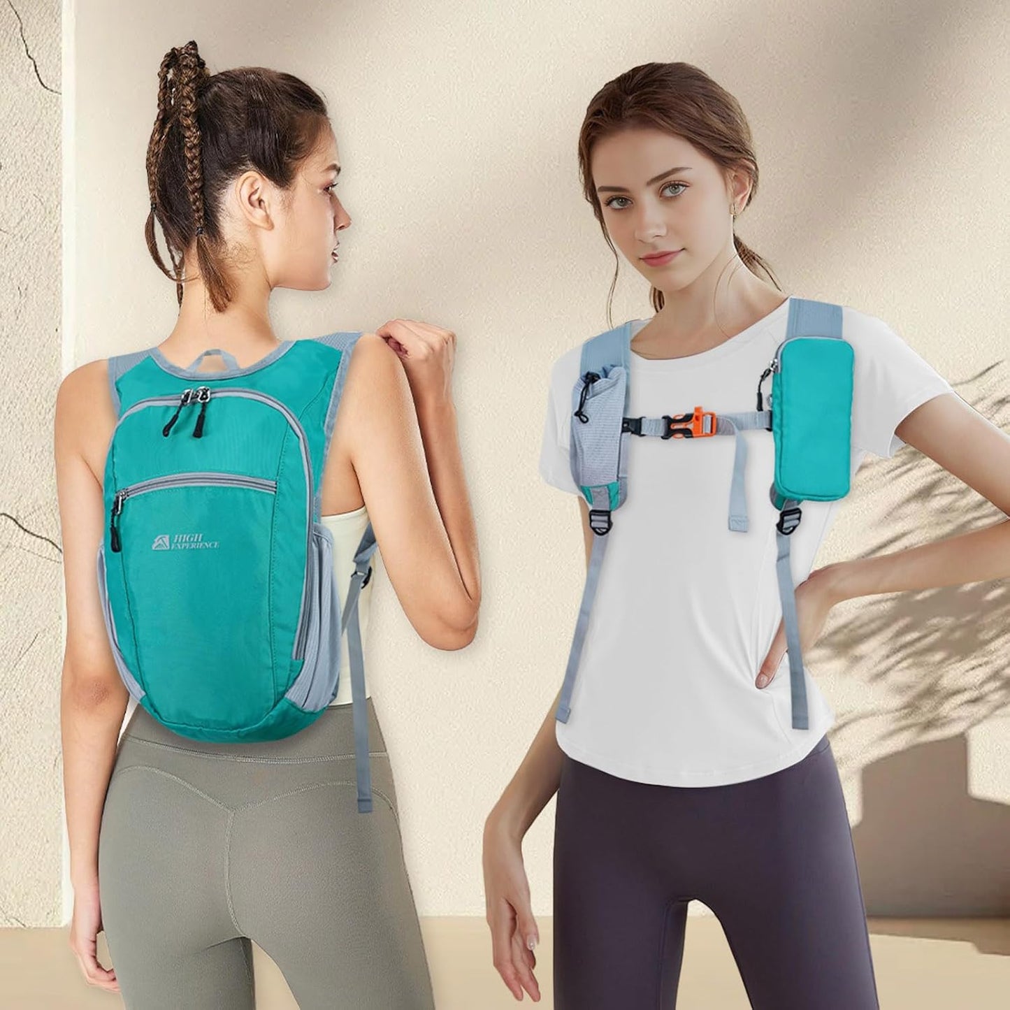 Hiking Backpack 10L/15L Small Daypack Lightweight Packable Travel Foldable Water Resistan for Women