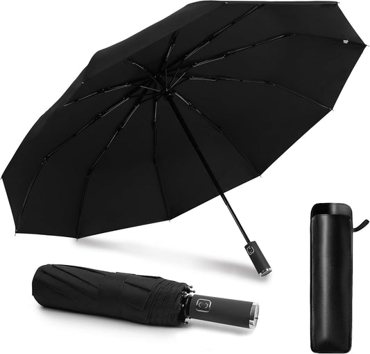 DOFOWOT UV Protection Umbrella for Rain Sun Umbrellas Windproof Anti-Rebound UPF 50+ UV Travel Umbrella Compact for Women Men