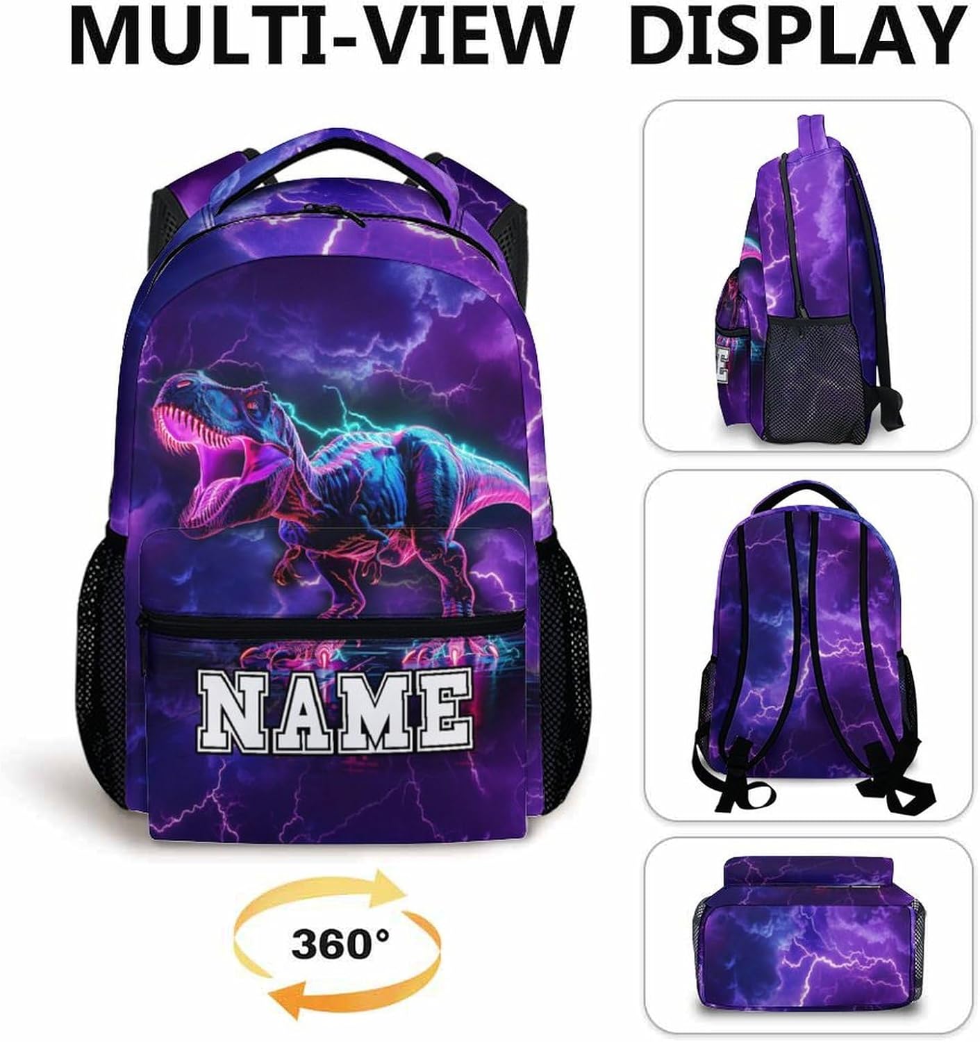 Kids Backpack, Personalized Colorful Boys Bookbag, Dinosaur Backpacks, Gift for Kid Back to School