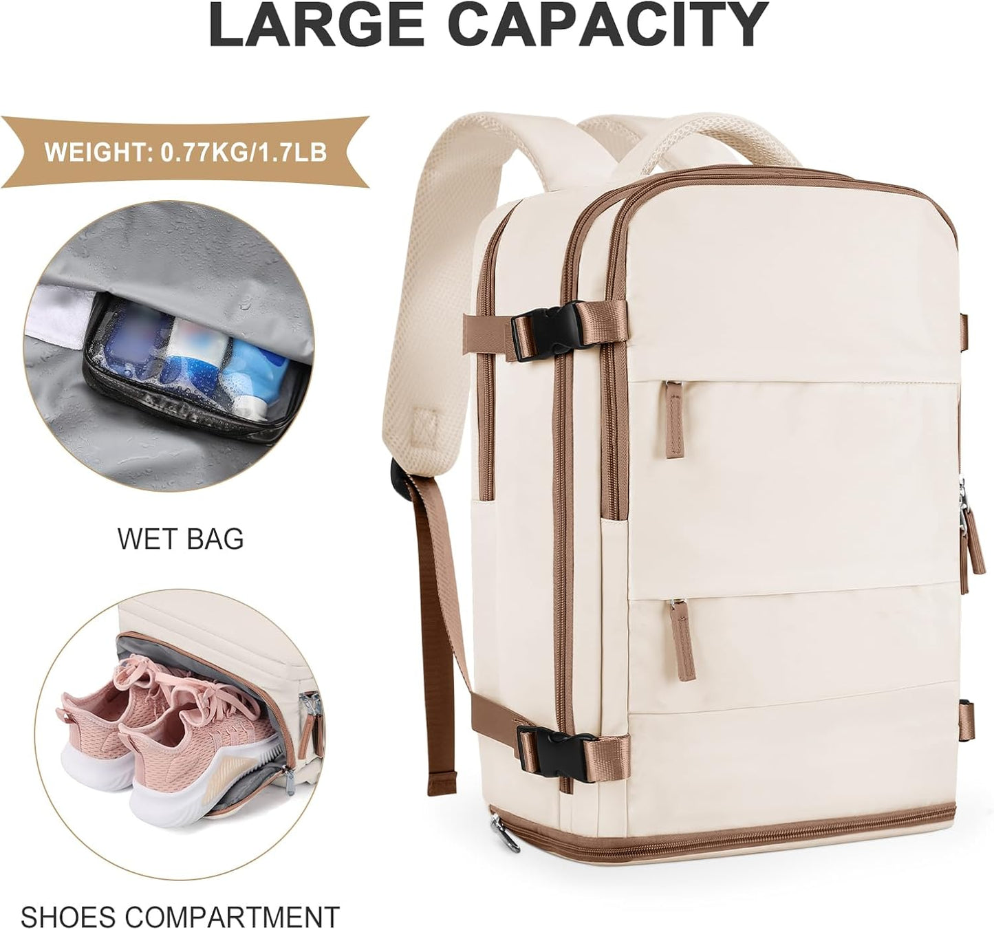 coowoz Travel Backpack For Women Men,Carry On Backpack,Hiking Backpack Outdoor Sports Rucksack