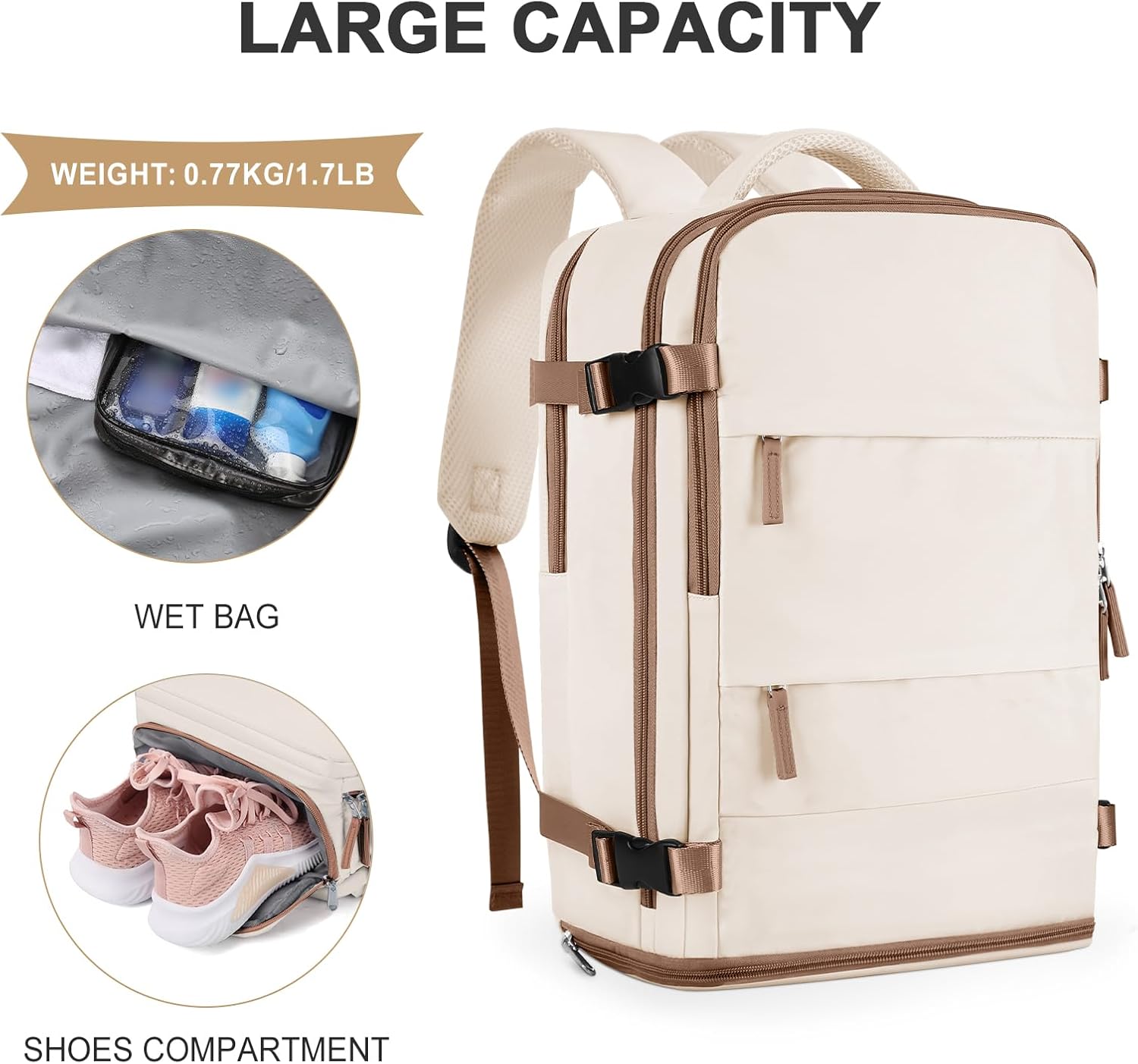 coowoz Travel Backpack For Women Men,Carry On Backpack,Hiking Backpack Outdoor Sports Rucksack