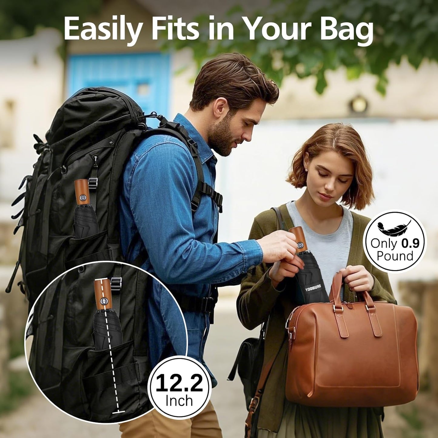Yoobure Travel Umbrella Portable Compact Umbrellas, Pocket Mini for Purse, Umbrellas for UV Sun & Rain Small for Backpack, Umbrella with Case Folding for Kids Women