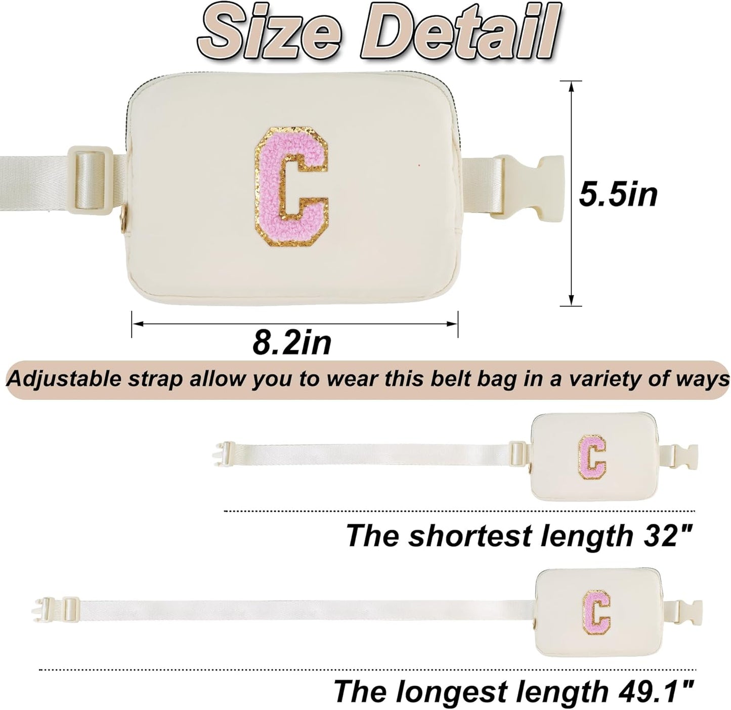 Customized Mothers Day Gifts - Customized Gifts for Mom,Birthday Gift for Mom,Mom Gifts From Daughter,Mother in Law Gifts,Mama Gift Idea,Crossbody Bag Belt Bag | Cream,C