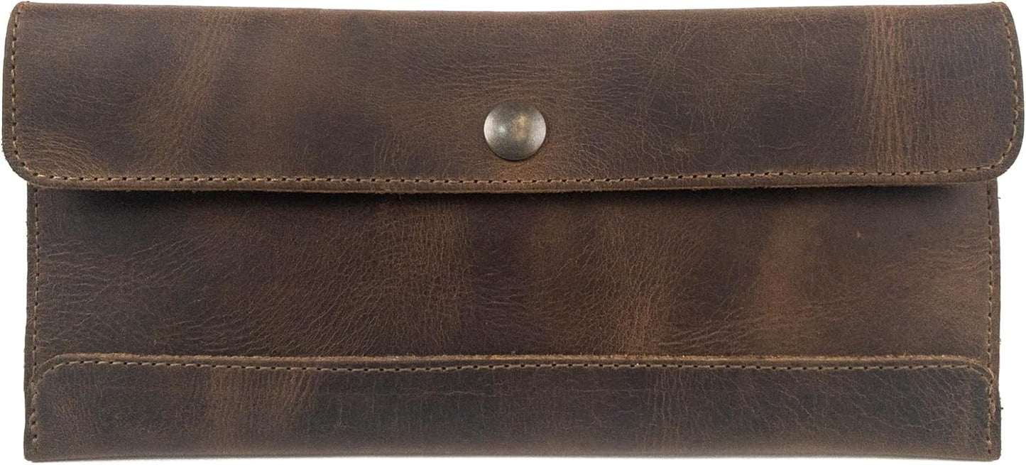 Hide & Drink, Travel Wallet Handmade from Full Grain Leather (Bourbon Brown)