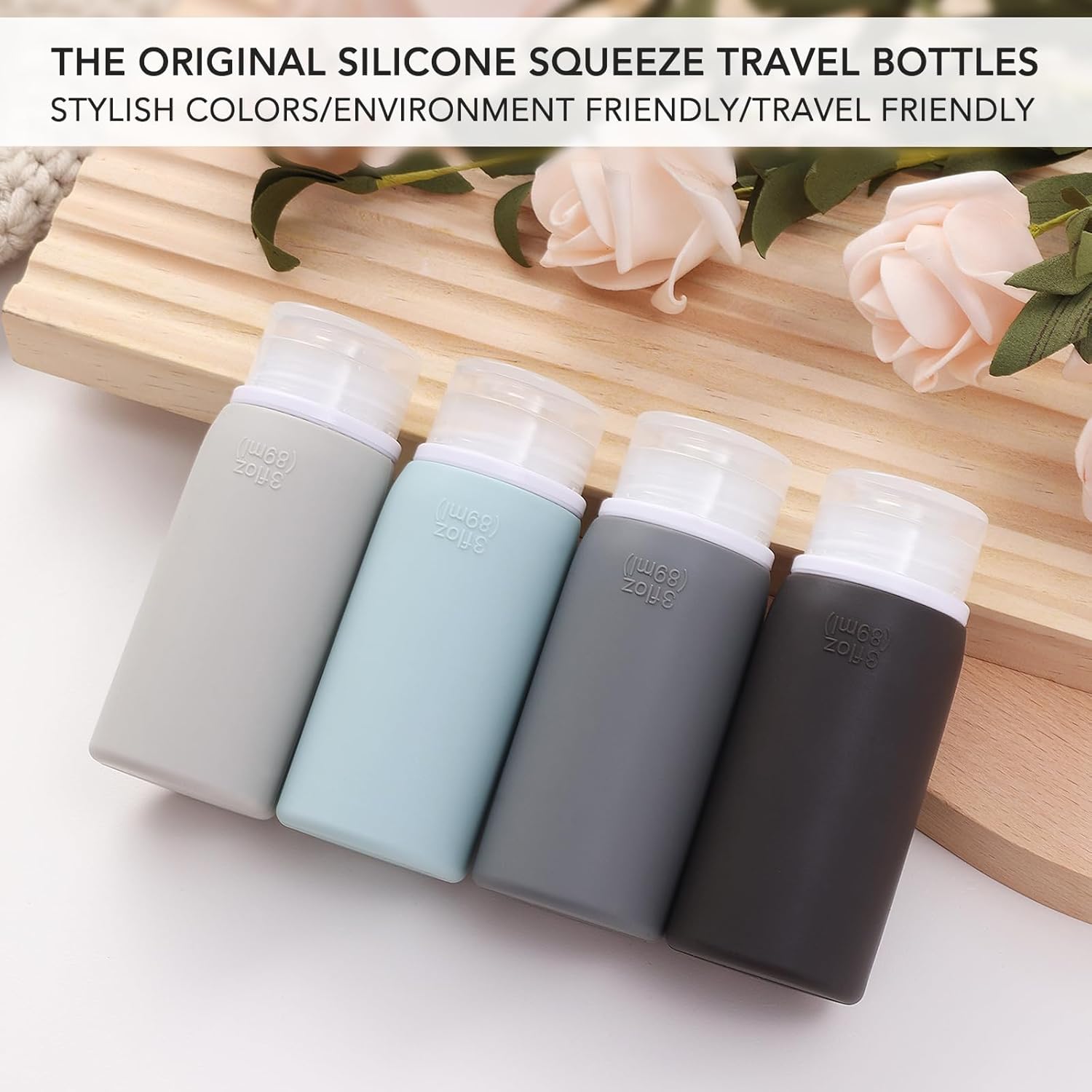 Muslish 21 Pack Travel Bottles for Toiletries, Leak-Proof TSA Compliant Silicone Travel Size