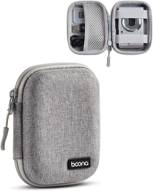 Digital Camera Case for CAMKORY, KODAK PIXPRO FZ45/FZ55, Canon IXUS 285 HS, Lecran, Small Travel Compact Camera Holder with Mesh Pocket for Accessories SD Card (Grey-Oxford)