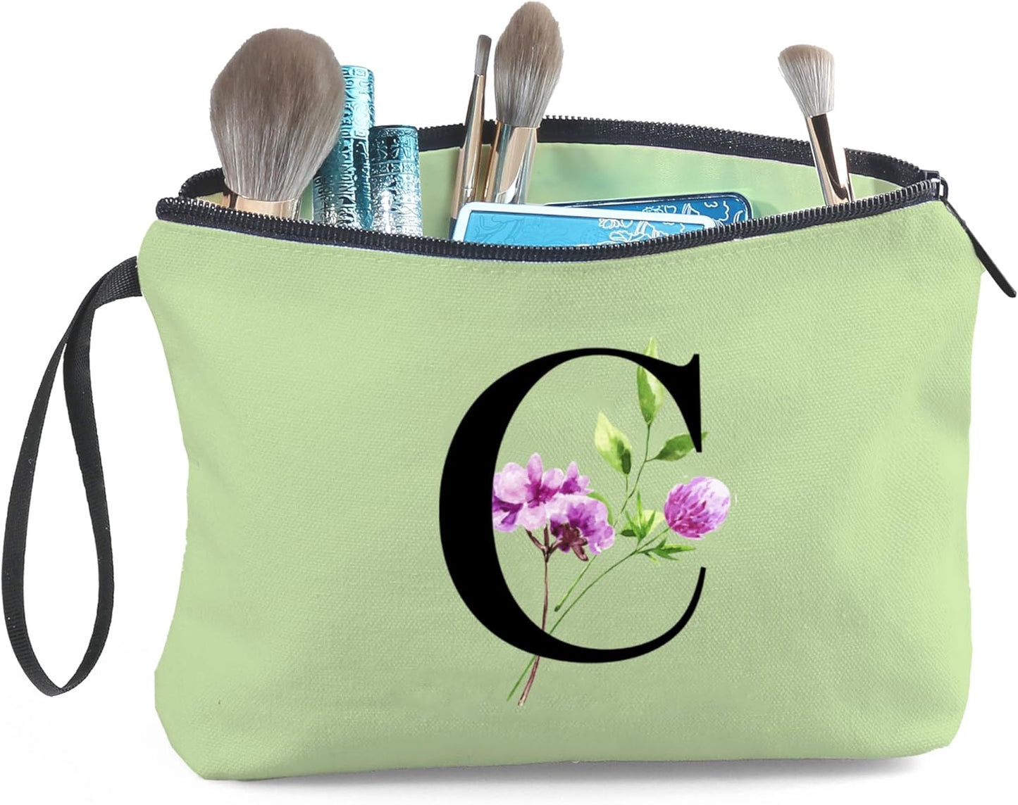 Birthday Thank You Appreciation Monogrammed Gifts for Mom Aunt Teacher Sister Friend Coworkers Bride Bridesmaid Makeup Cosmetic Bag with Mirror Mothers Day Christmas Graduation C