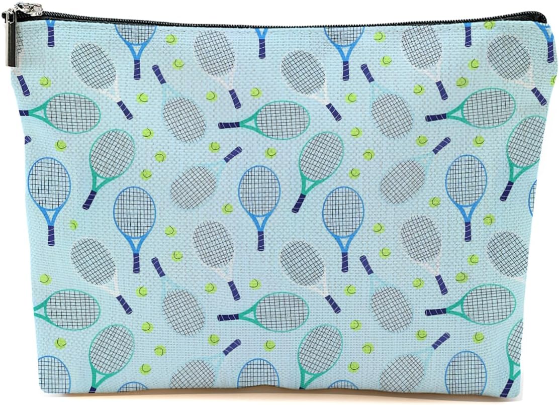 Tennis Gifts, Inspirational Tennis Makeup Bag, Tennis Accessories Tennis Gift Cosmetic Bag Toiletry Bag, Tennis Player Graduation Birthday Gifts for Women Girls Tennis Lovers Sister Girlfriend