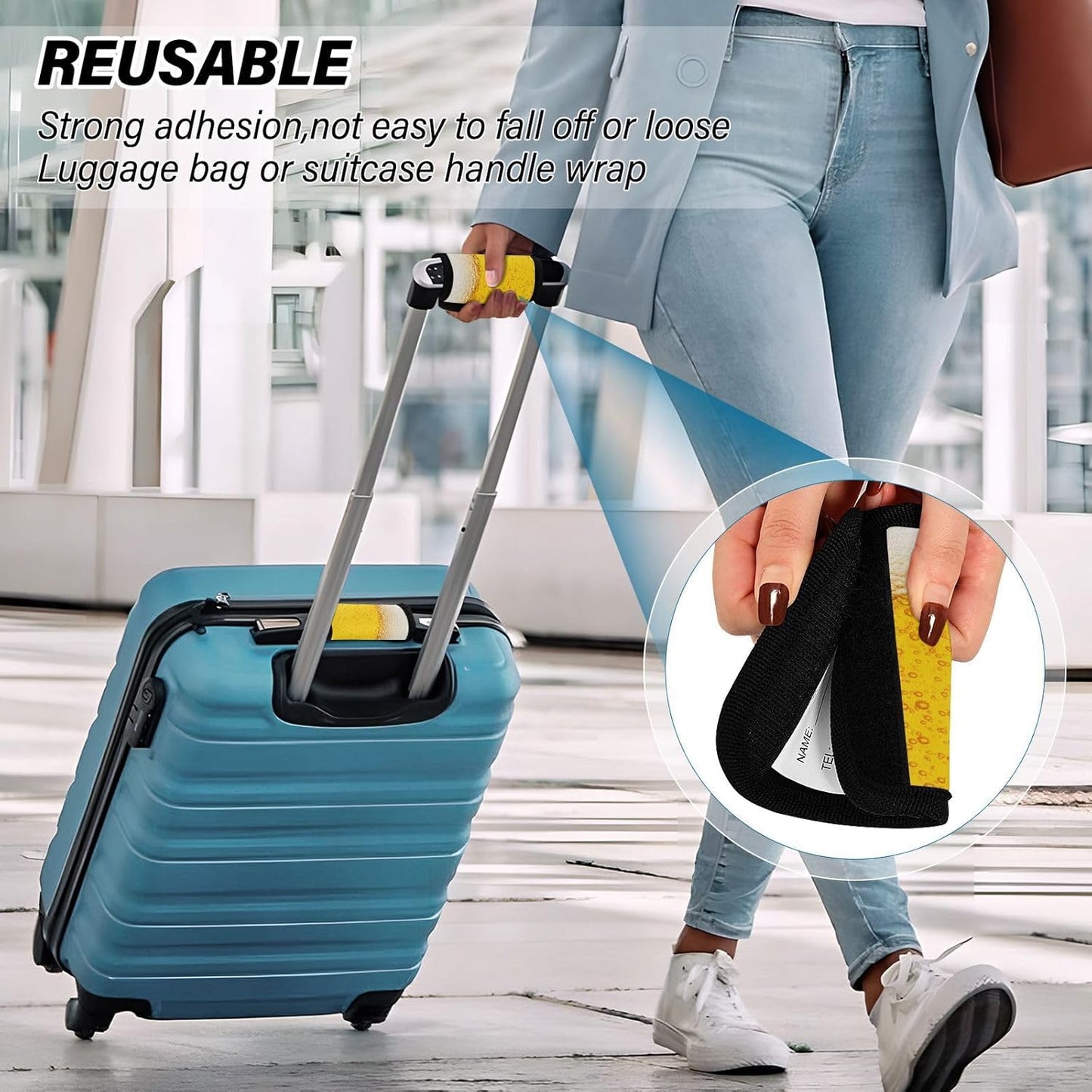 Funny Beer 2 Pack Luggage Handle Wrap for Suitcase Luggage Identifier Travel Tags Handle Protection Sleeve Cover