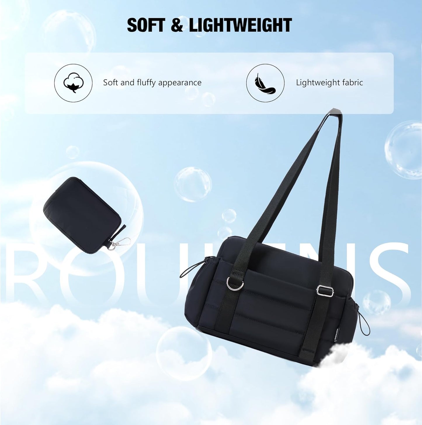 ROULENS Small Gym Bag for Women 2 Set Mini Gym Duffle Bag with Wet Compartment and Coin Wallet, Gym Tote Bag for Workout/Sport/Travel