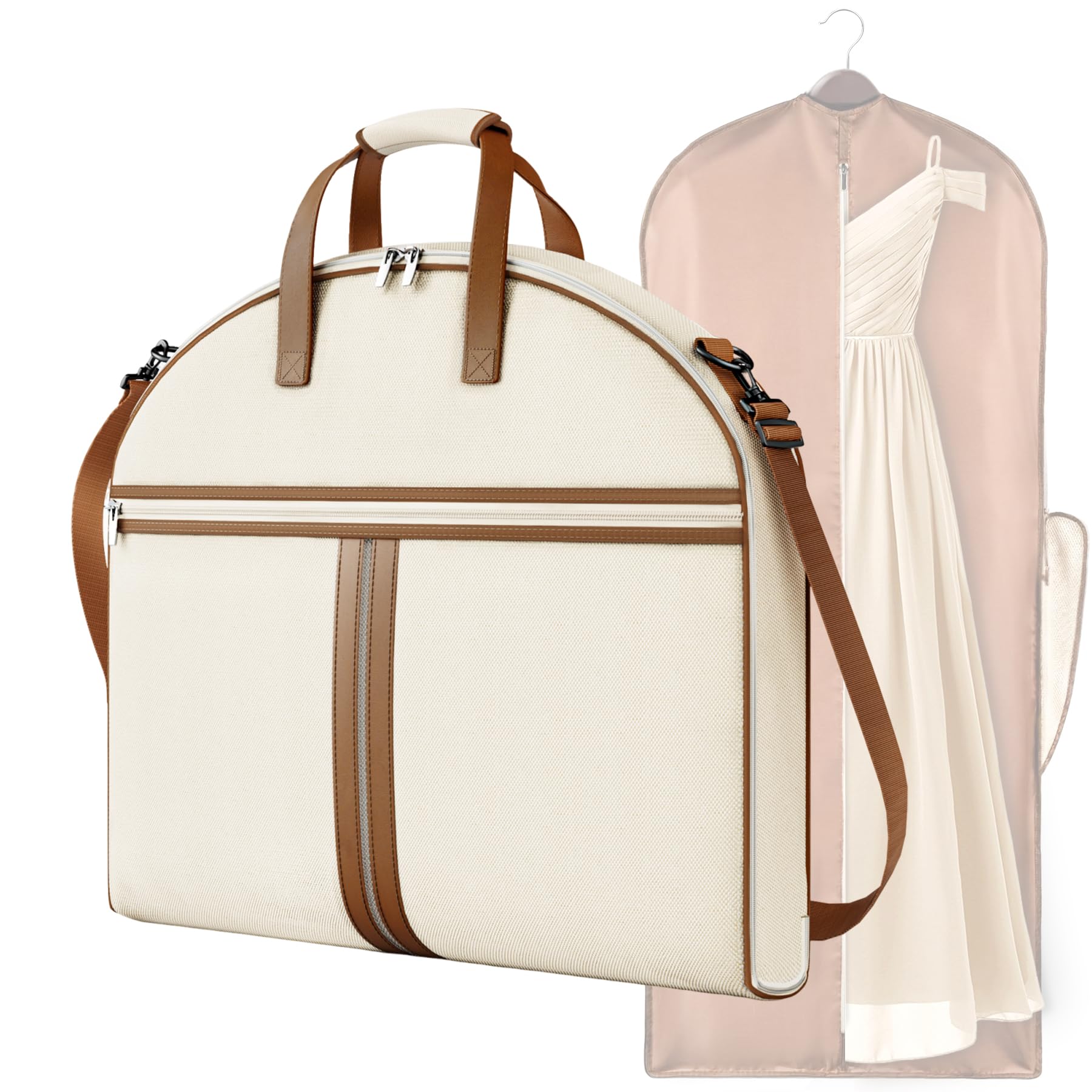 MISSLO Carry on Garment Bags for Travel for Women 56" Foldable Dress Bag with Large Pockets Bag
