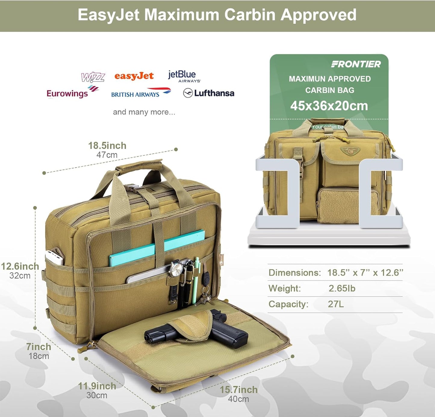 Stypos Tactical Messenger Bag Briefcase for Man Military Laptop Bag 14 Inch/15.6 Inch /17.3 Inch Messenger Shoulder Work Bag