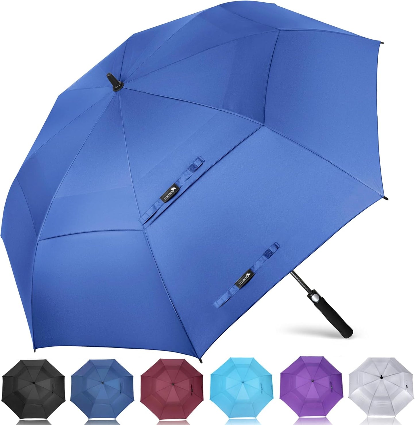ZOMAKE Golf Umbrella Windproof, Extra Large Oversized Heavy Duty Double Canopy for Rain, Sports Games & Push Cart(51/54/62/68/72Inch)