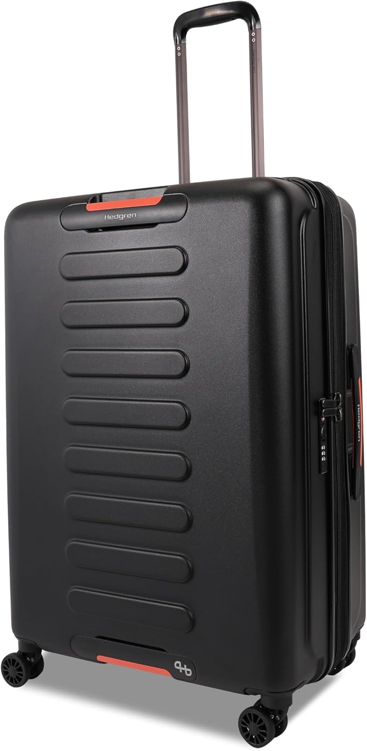 Hedgren Unisex Grip Large Expandable Luggage Black Checked 29 Inch