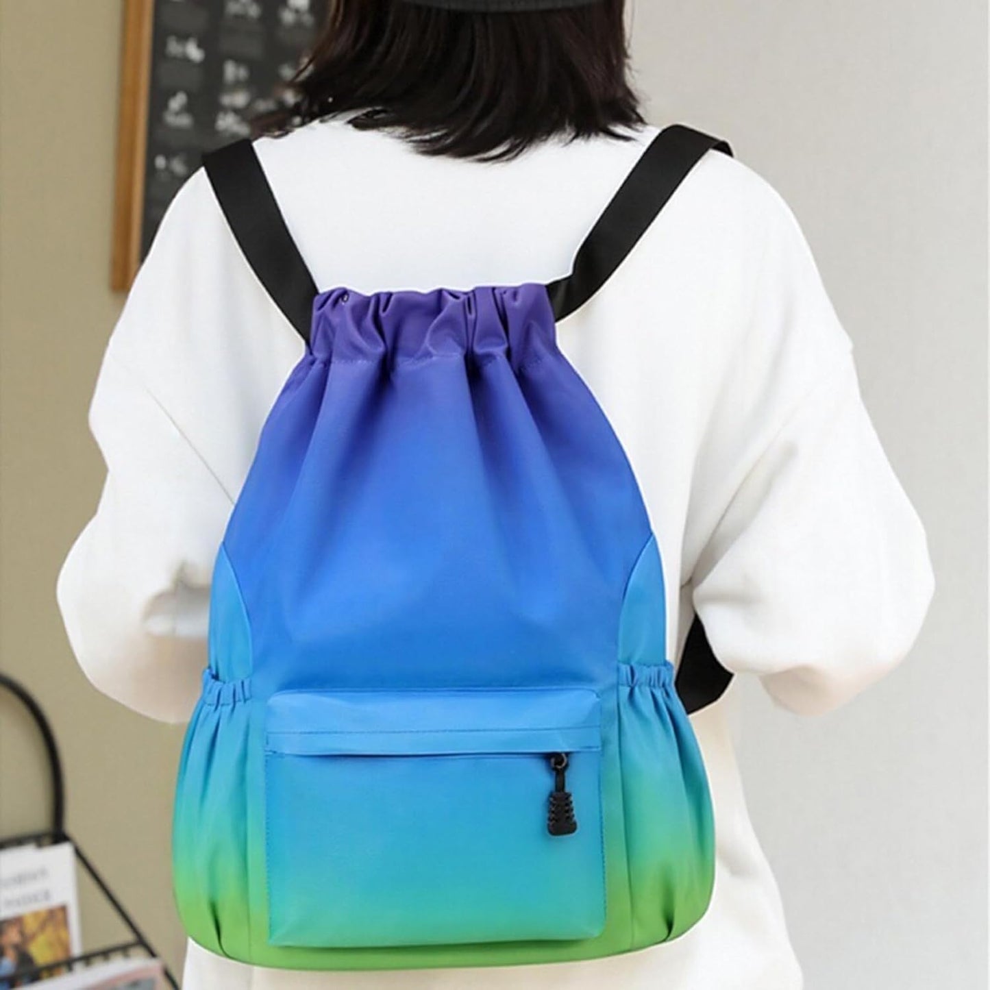 Drawstring Backpack for Women Drawstring Gym Bag Water Resistant Small Cinch Sack Pull String