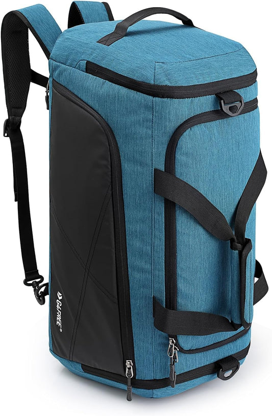 G4Free 45L/60L 3-Way Duffle Backpack Gym Bag with Wet Pocket & Shoes Compartment Sports Travel Weekender Overnight Duffel Bag