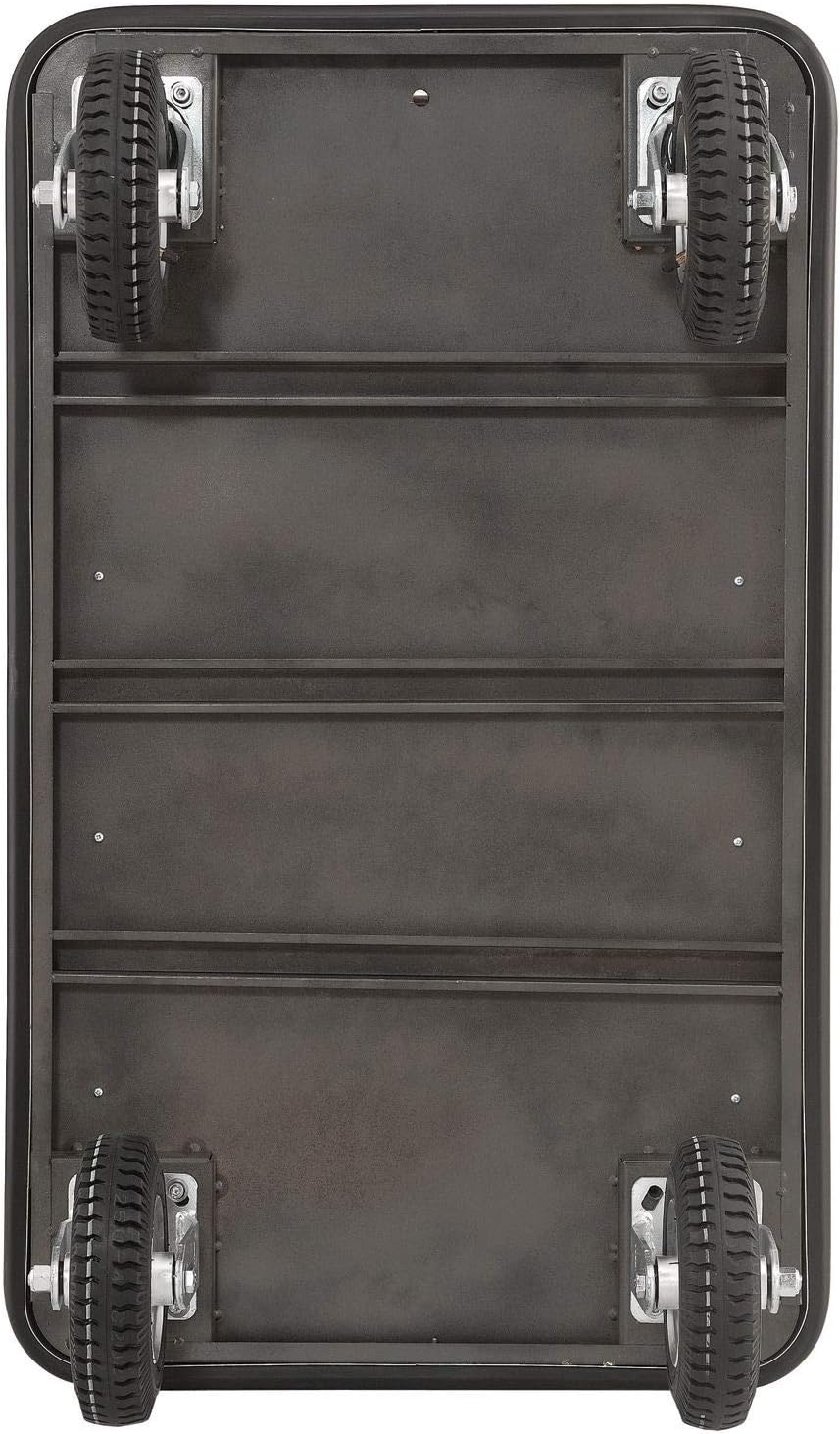 Global Industrial Silver Stainless Steel Bellman Cart Curved Uprights 8" Pneumatic Casters, 41-1/4"L x 24" W x 75" H, Hotel Luggage Cart for Commercial Use, Condos, Resorts