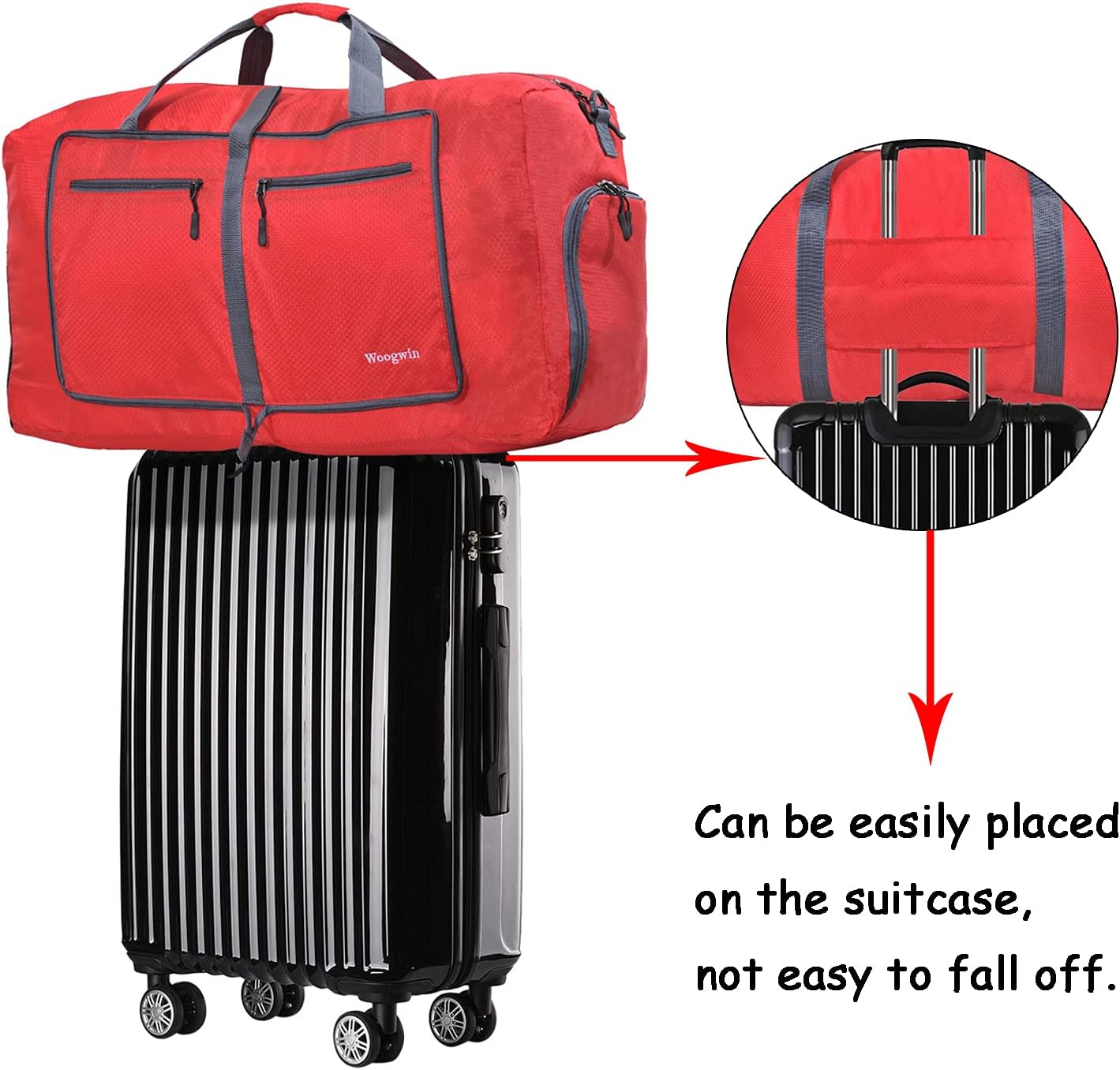 Woogwin Travel Duffel Bag Large Foldable Waterproof Overnight Bag for Beach Swim Bags Pool Sports