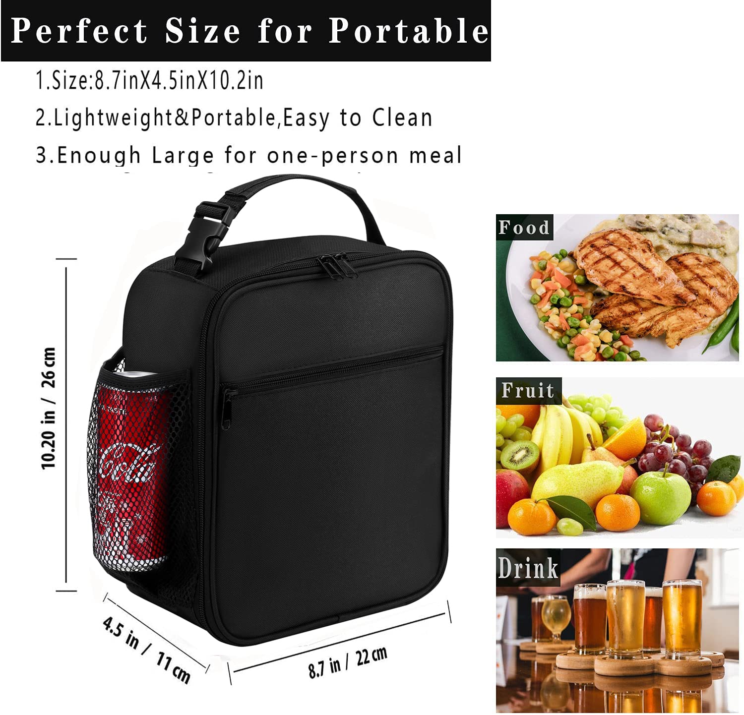 ZM-YOUTOO Lunch Box for Men - Reusable Lunch Bag Men Adult Women- Insulated Small LunchBox