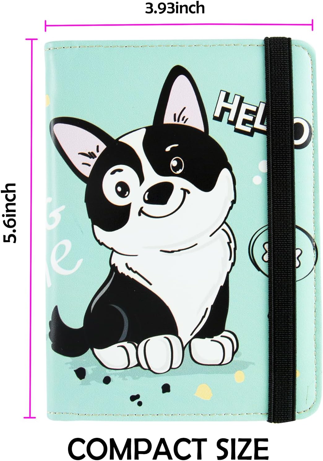 Passport Holder Women,RFID Blocking Travel Wallet,Leather Card Case Travel Document Organizer Credit Card Holder Girl Men (Cute dog)