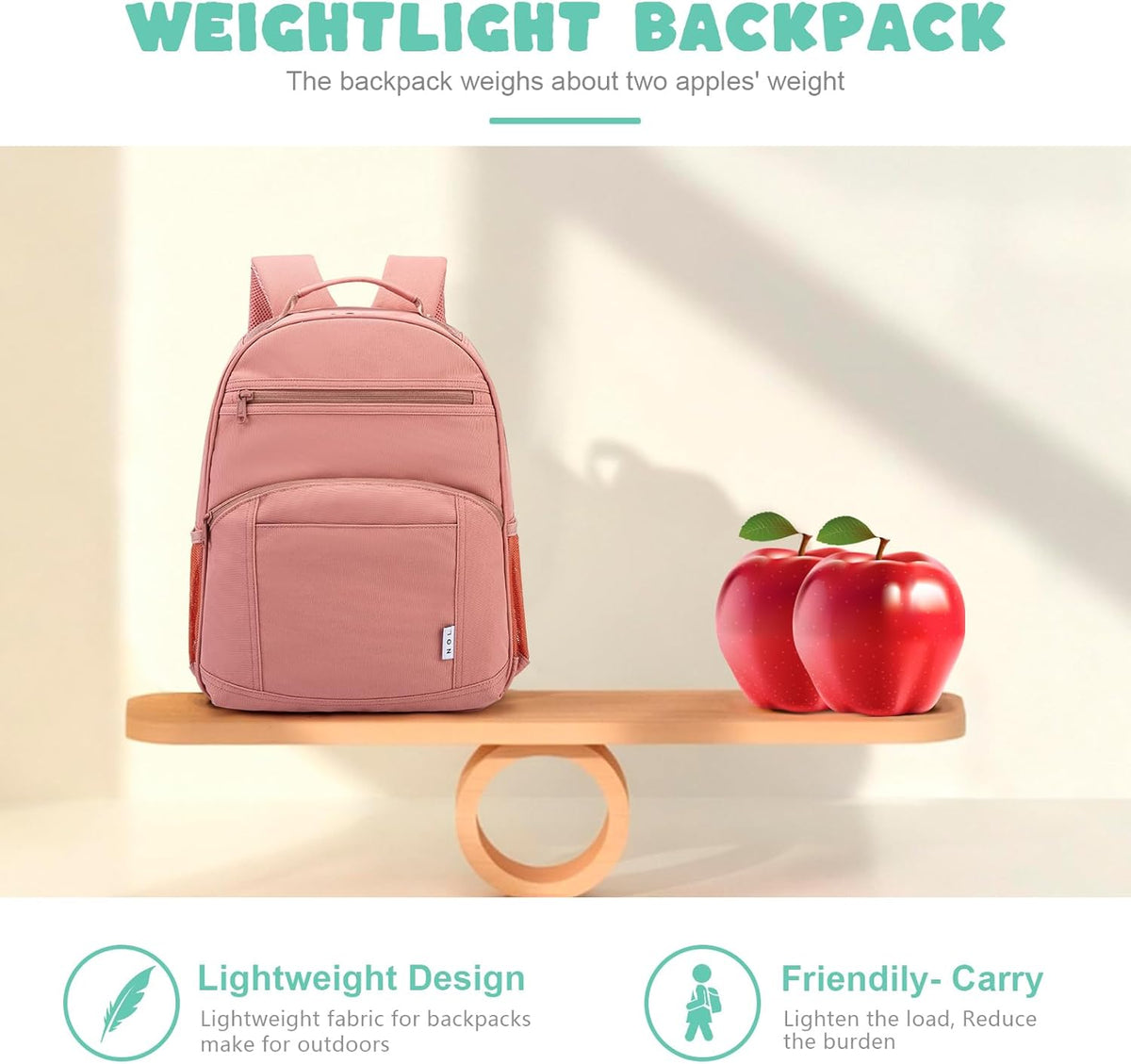 NOL Natural Organic Lifestyle Kids Backpack, School Backpacks for Teens Girls Boys, School Bookbag