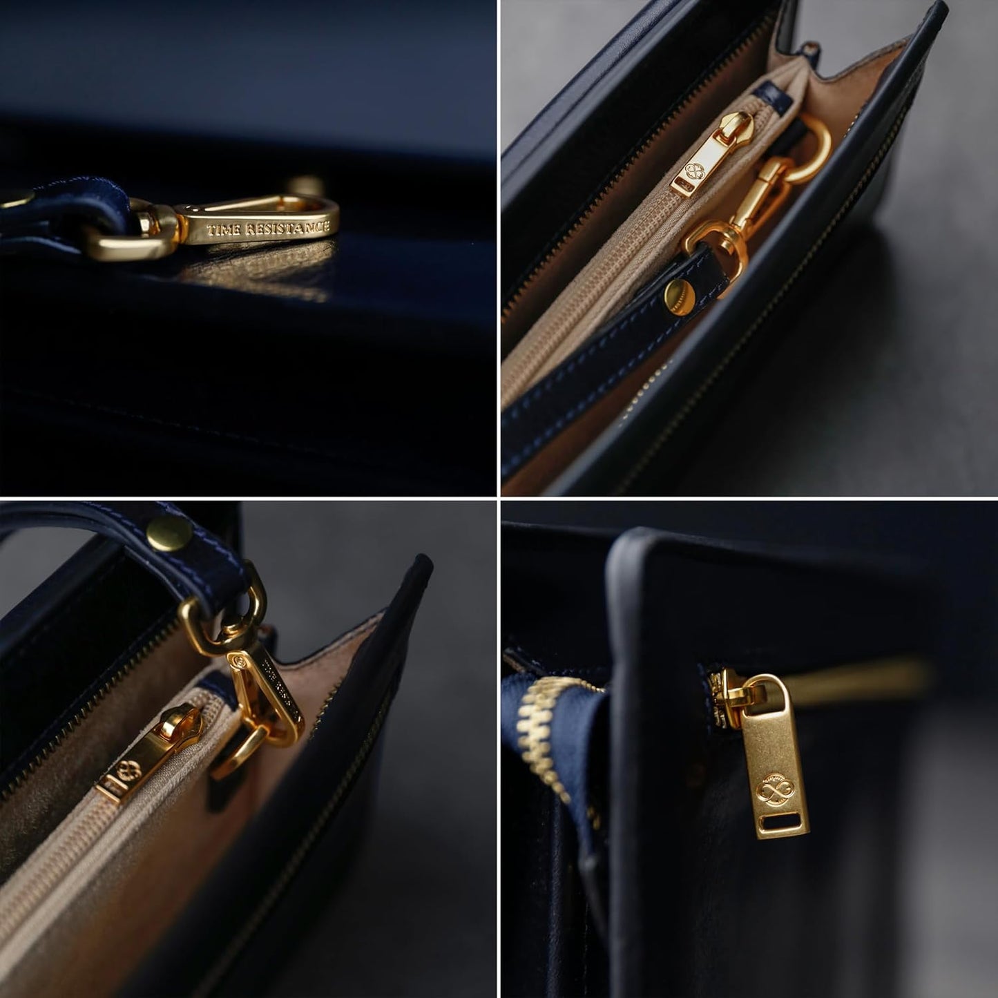 Time Resistance Leather Clutch for Men Organizer Wrist Bag Briefcase Handmade in Italy Gift Box Included