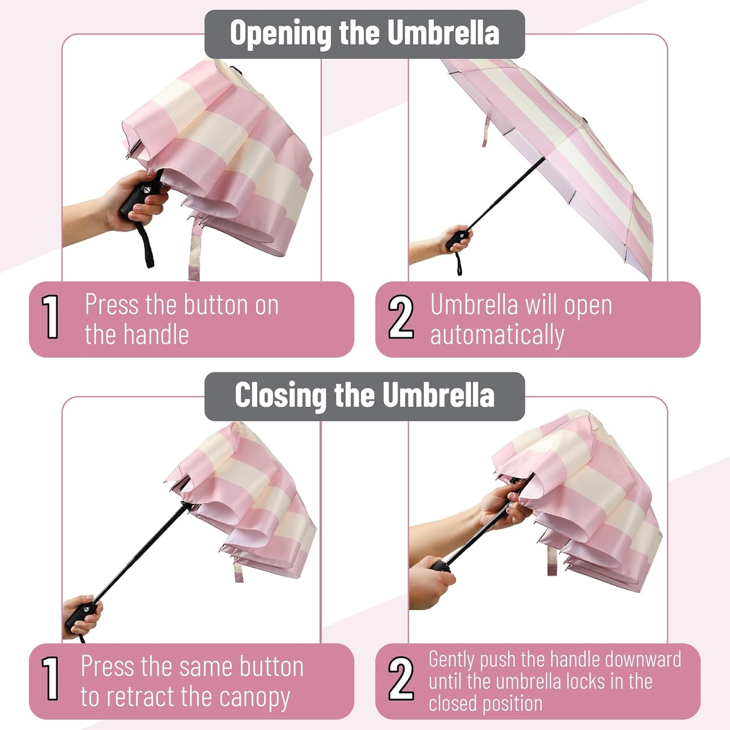 Mr. Pen- Windproof Travel Umbrella, Automatic Umbrellas for Rain, Compact