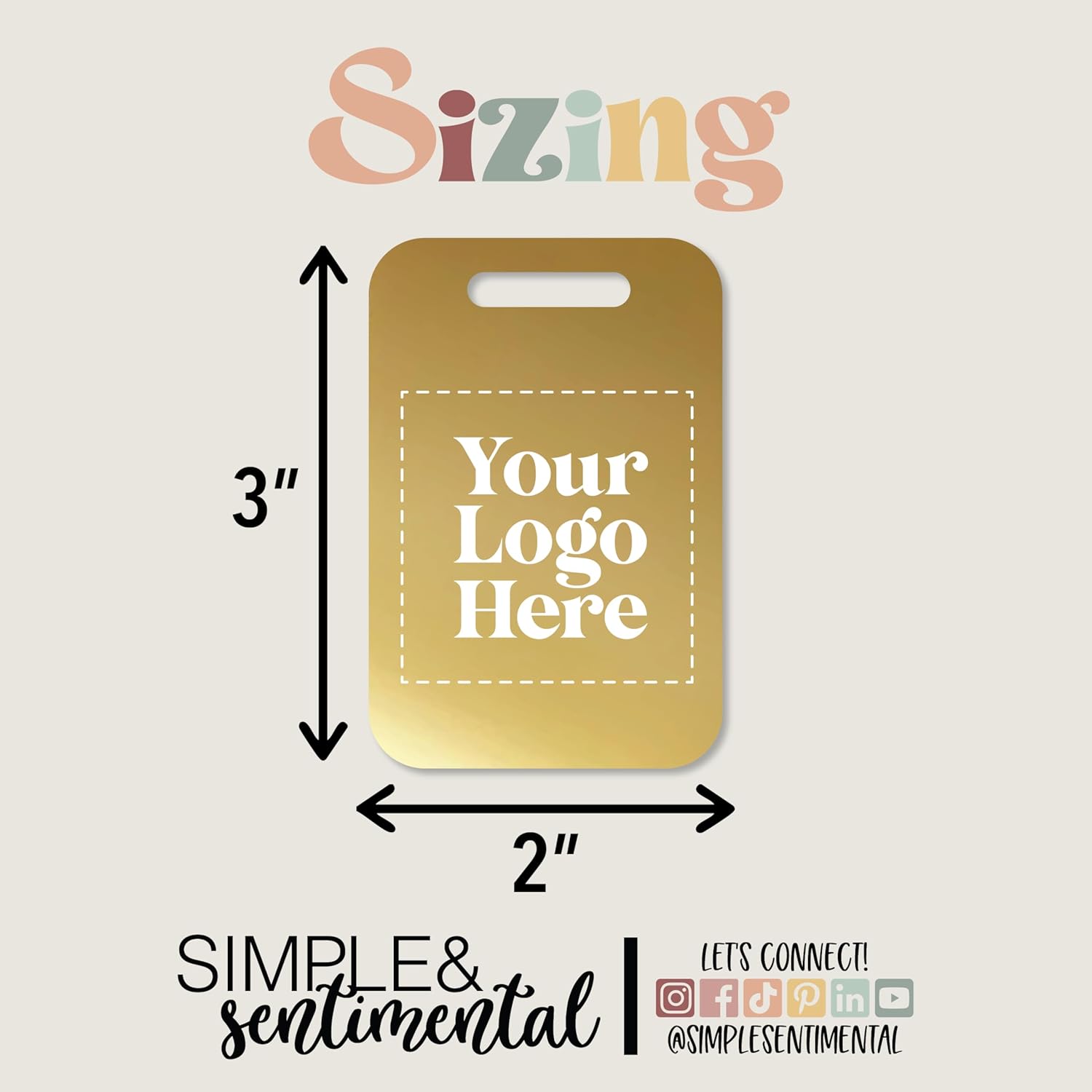 Personalized Logo Name Tag for Luggage (3 or 6 Count Pack) | Custom Tag for Suitcase | Acrylic Name