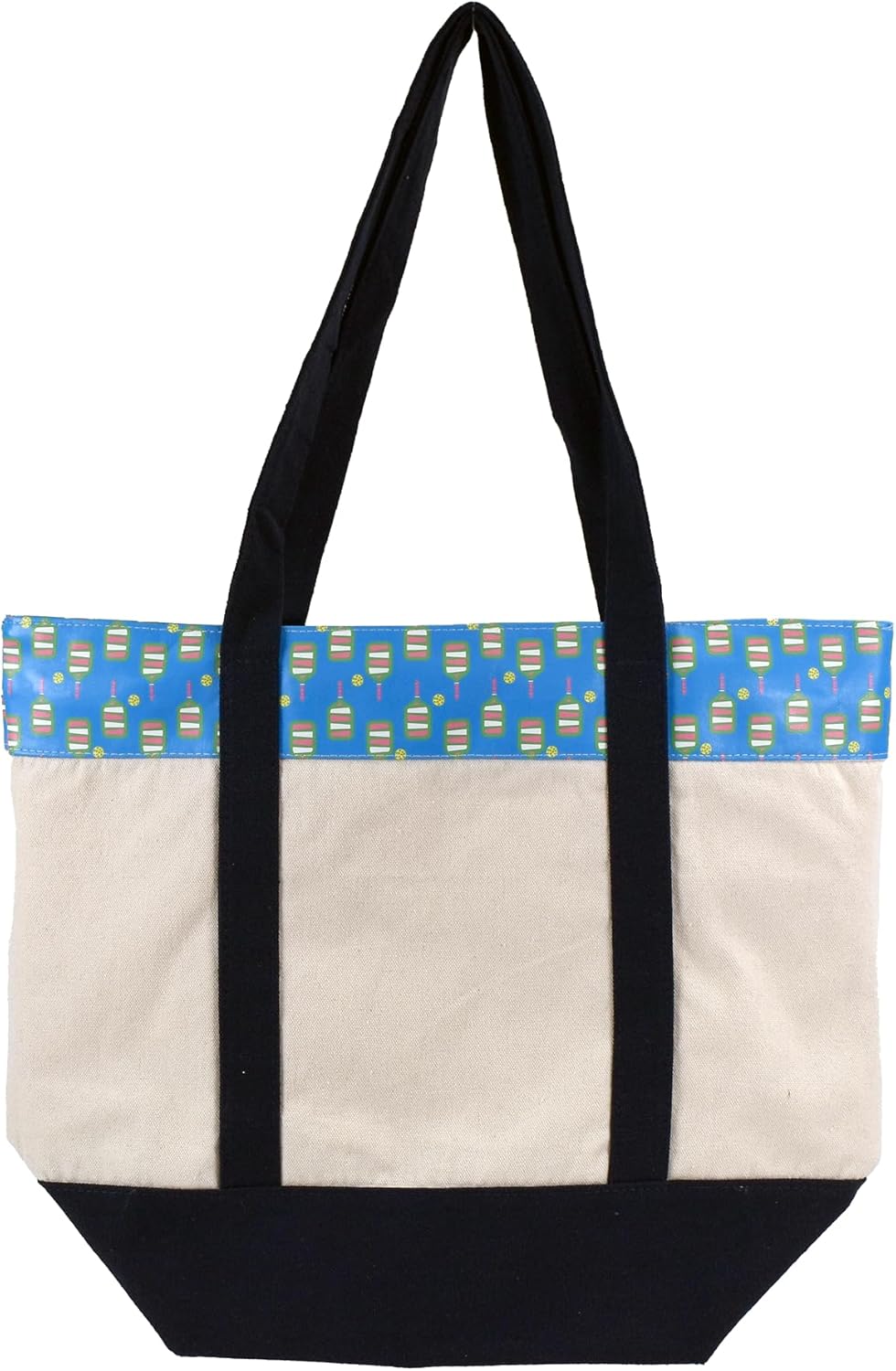 The Off-Court Pickleball Carryall Tote Bag – Stylish Canvas Tote with Blue Pattern, Zippered