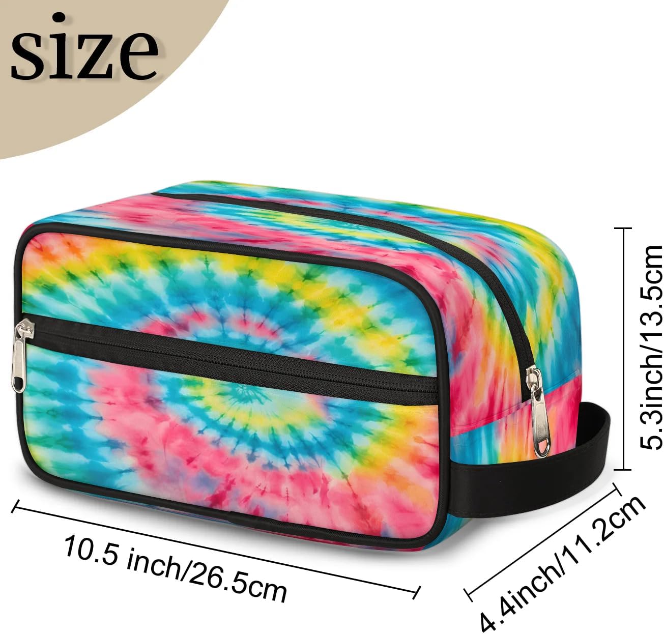 Colorful Swirl Tie Dye Travel Toiletry Bag Kit for Men Cosmetic Makeup Bag for Women Waterproof Shaving Bag Hanging Wash Bag Organizer for Toiletries Accessories