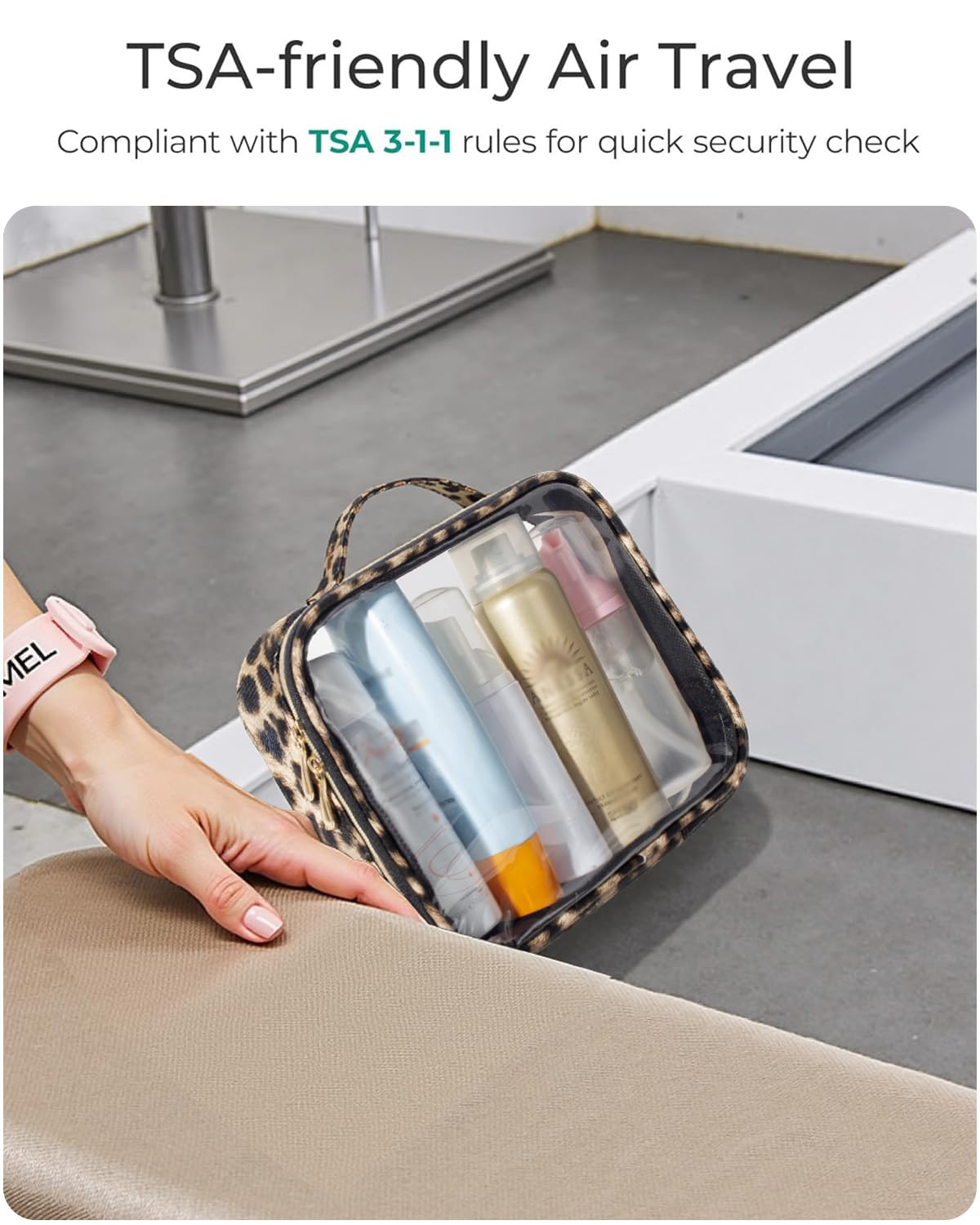FFpaw 3 Pack Clear Toiletry Bag for Women, TSA Approved Organizer for Travel Size Toiletries Carry