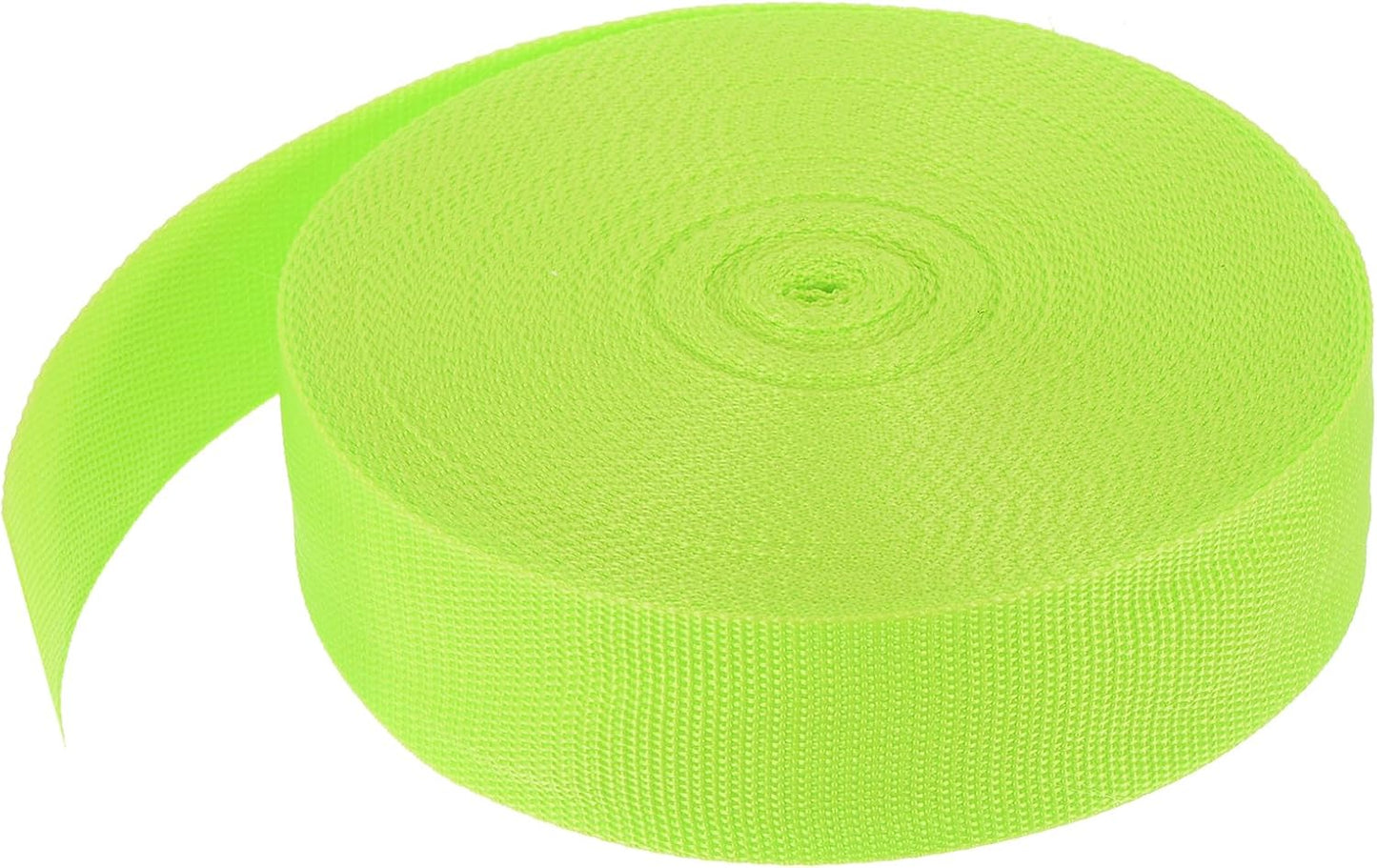 MECCANIXITY Lightweight Polypropylene Webbing Strap 2" 25 Yard Backpack Strapping Band Yellowish Green for Outdoor Luggage Cargo Straps