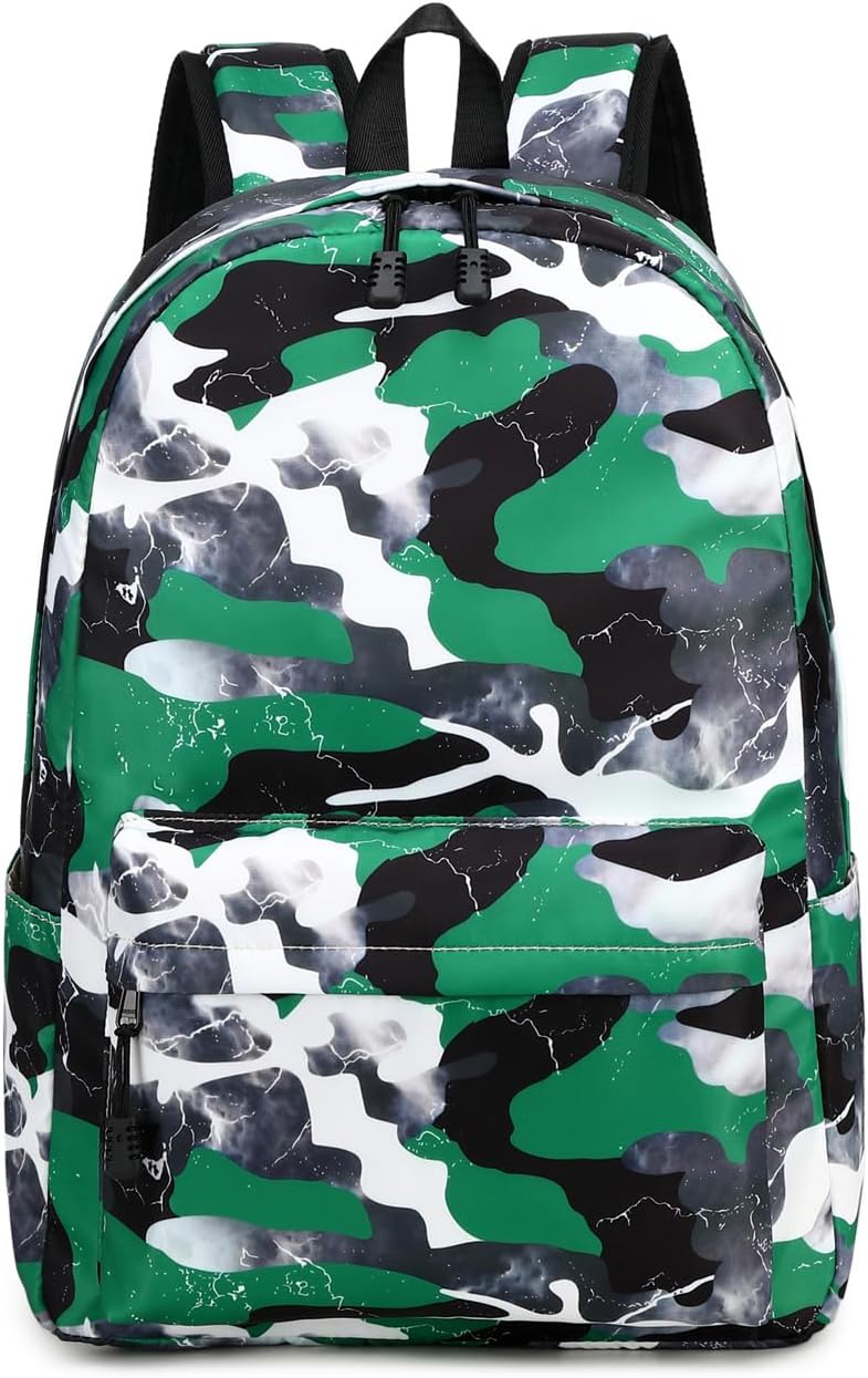 Lmwzh Backpack For Boys Girls Elementary Waterproof teen School Bags Kids Bookbag Lightweight Camo Green