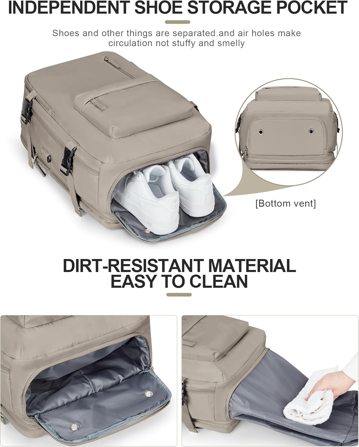 WONHOX Large Travel Backpack Carry on Flight Approved Laptop Work Business Backpack for Women Men Mochila de Viaje