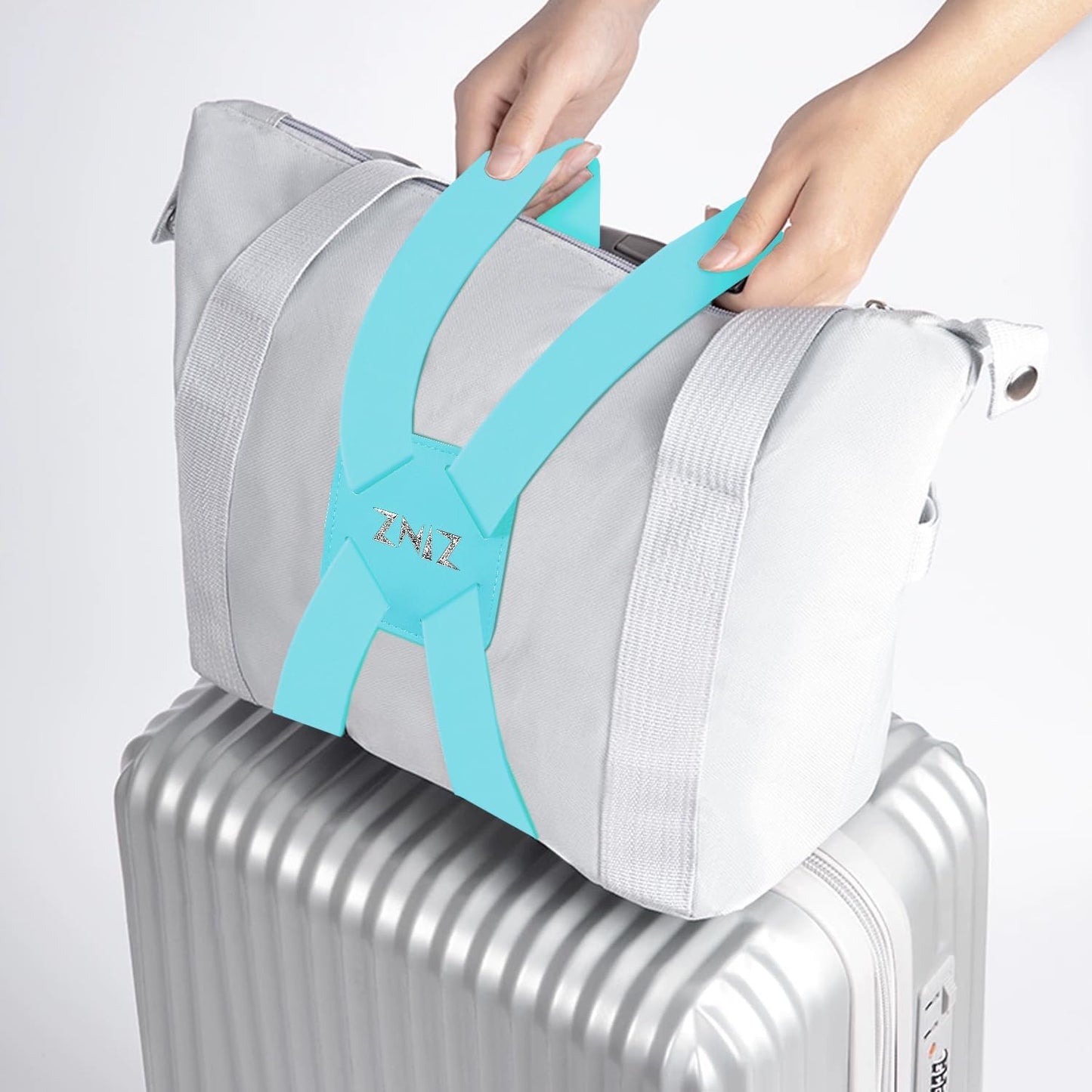 ZINZ Luggage Strap, High Elastic Suitcase Belt Adjustable Bag Bungees for Easier Travel，Light Green
