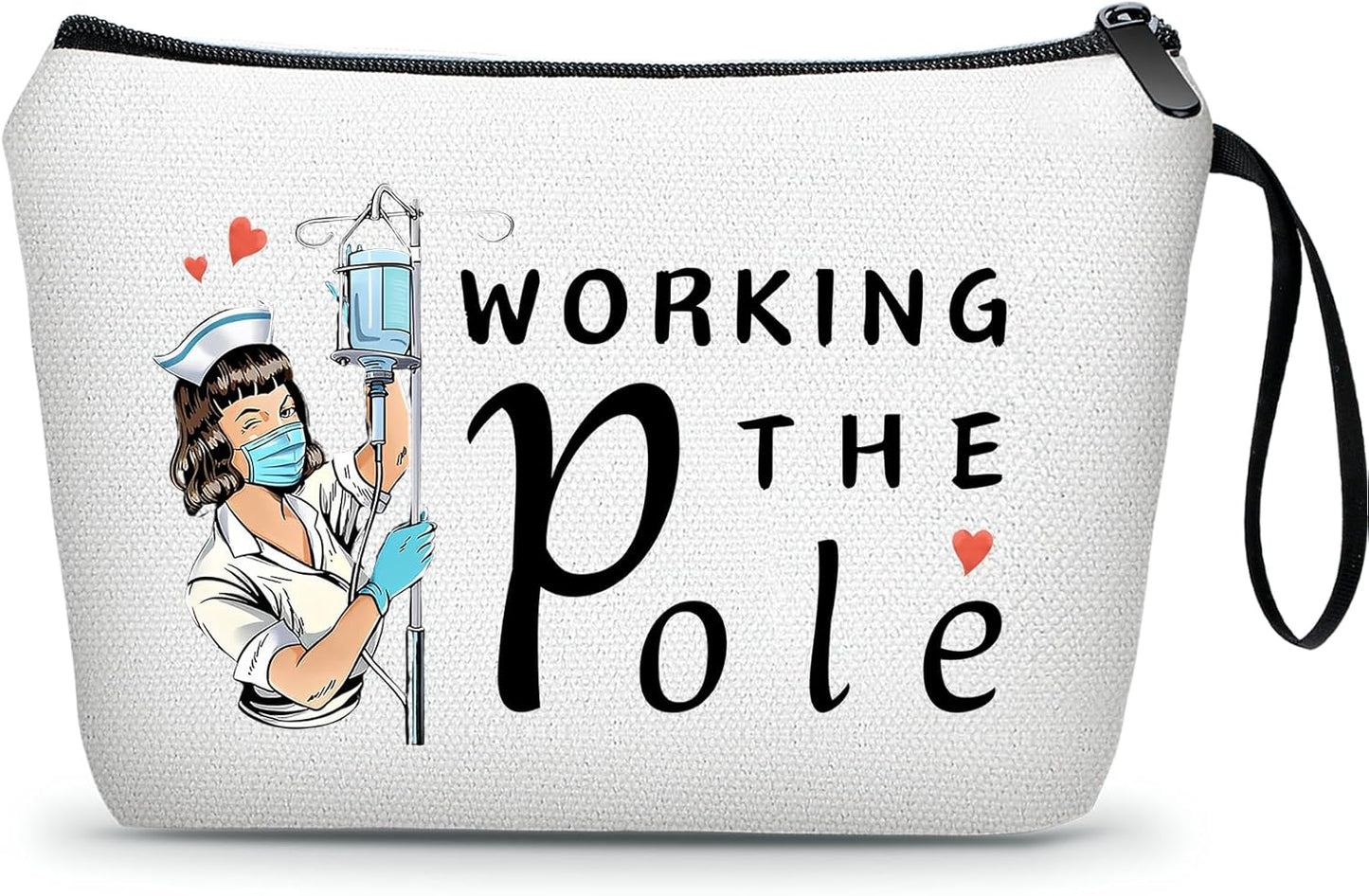 SEAMOON Nurse Zipper Makeup Cosmetic Bag Nursing Rn Graduation Funny Appreciation Gifts Bulk New Future Registered Nurse Accessories for Work