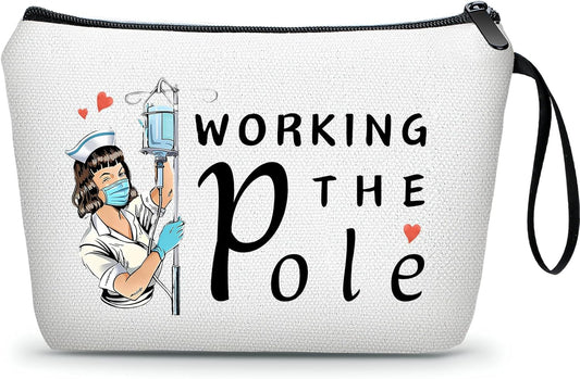 SEAMOON Nurse Zipper Makeup Cosmetic Bag Nursing Rn Graduation Funny Appreciation Gifts Bulk New Future Registered Nurse Accessories for Work