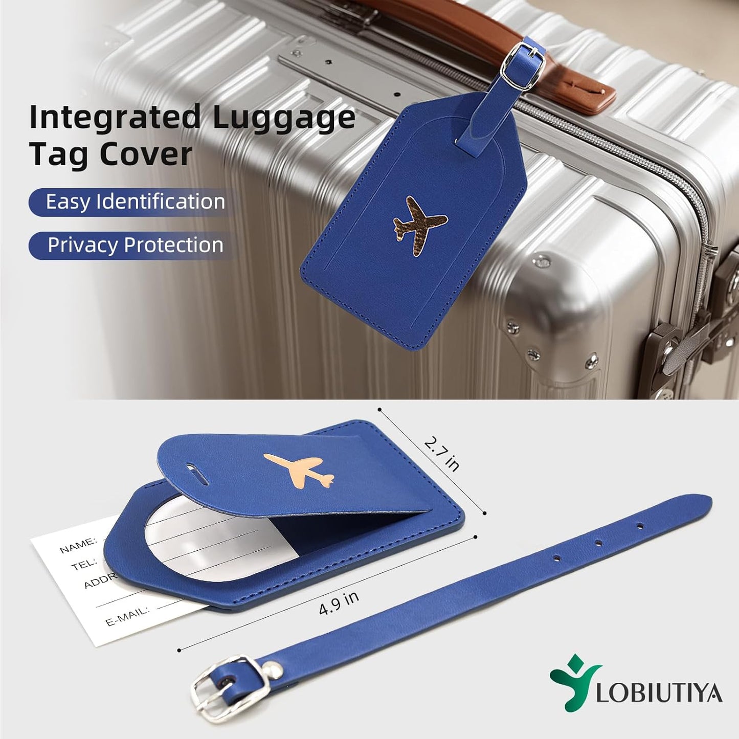 Passport Holder For Travel with Luggage Tag Cover – RFID Blocking Travel Passport Wallet Holder for Men/Family| PU Leather Passport Case with Extra Money Pocket/Magnetic Clasp, Blue