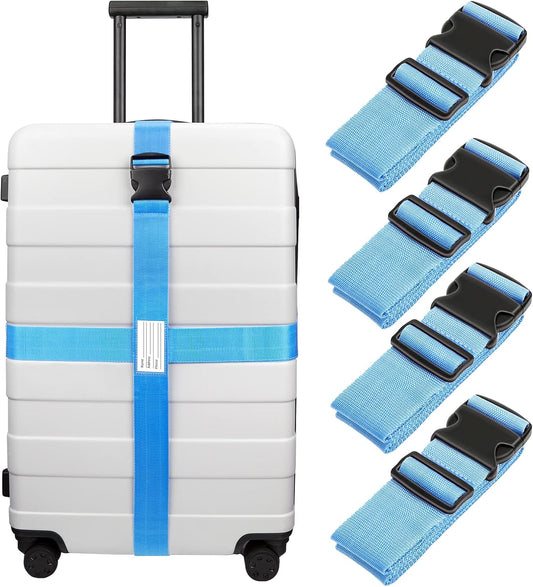 Luxebell Luggage Straps Suitcases Belt TSA Approved Travel Essentials Accessories Gift for Carry on Bag 6.56 ft 4 Pack