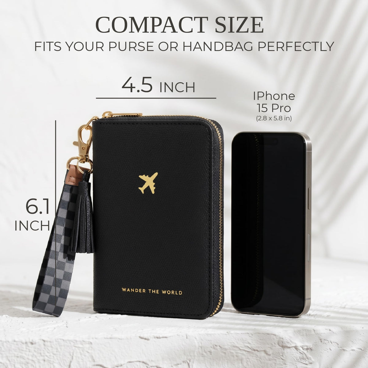 Beautiful Passport Holder And Travel Wallet with Wristlet Strap