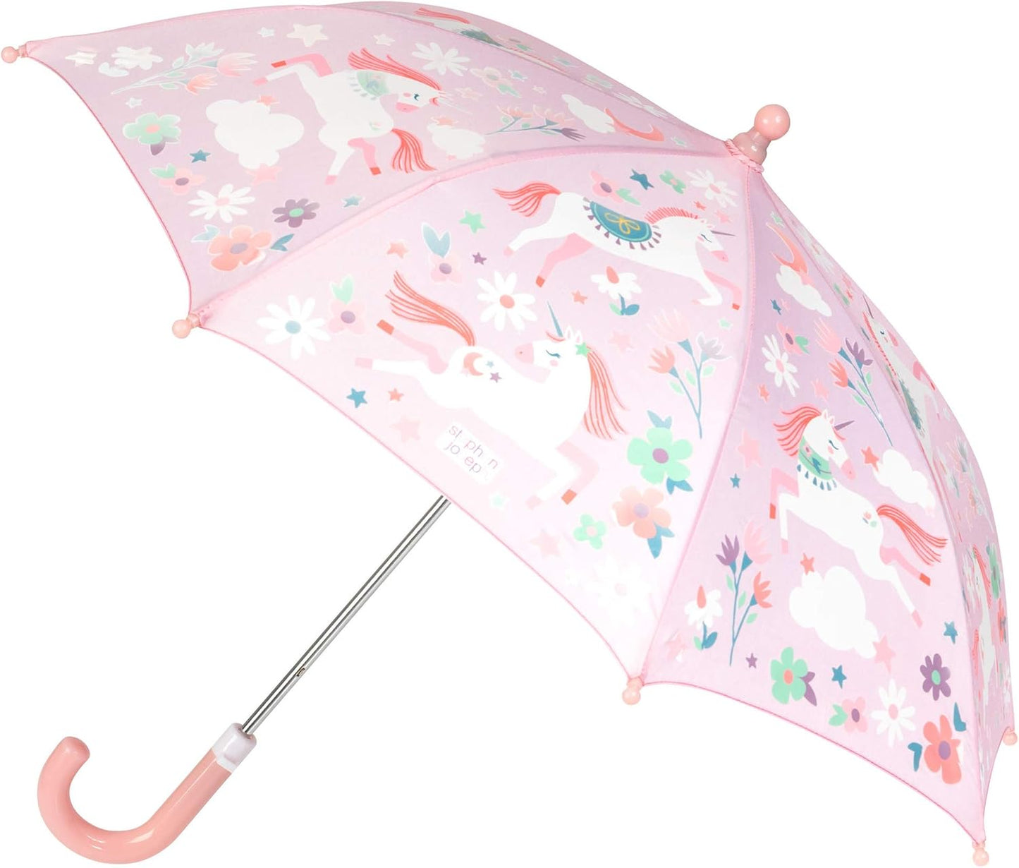 Stephen Joseph Kids' Color Changing Wet Dry Umbrella, Water reacting, Pinch Free Umbrellas for Rain Children's Umbrella, BUTTERFLY, 23"X29